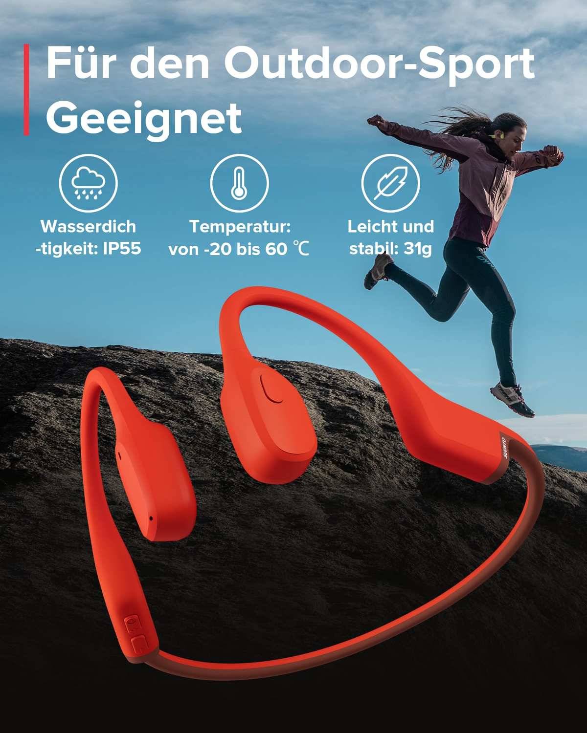 SUUNTO Sonic Knochenschall Kopfhörer Open-Ear Bone Conduction Bluetooth 31g