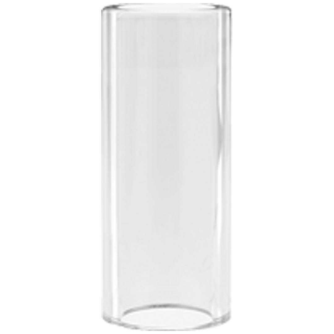 Klarer zylindrischer Glasbehälter oder eine Vase auf weißem Hintergrund.