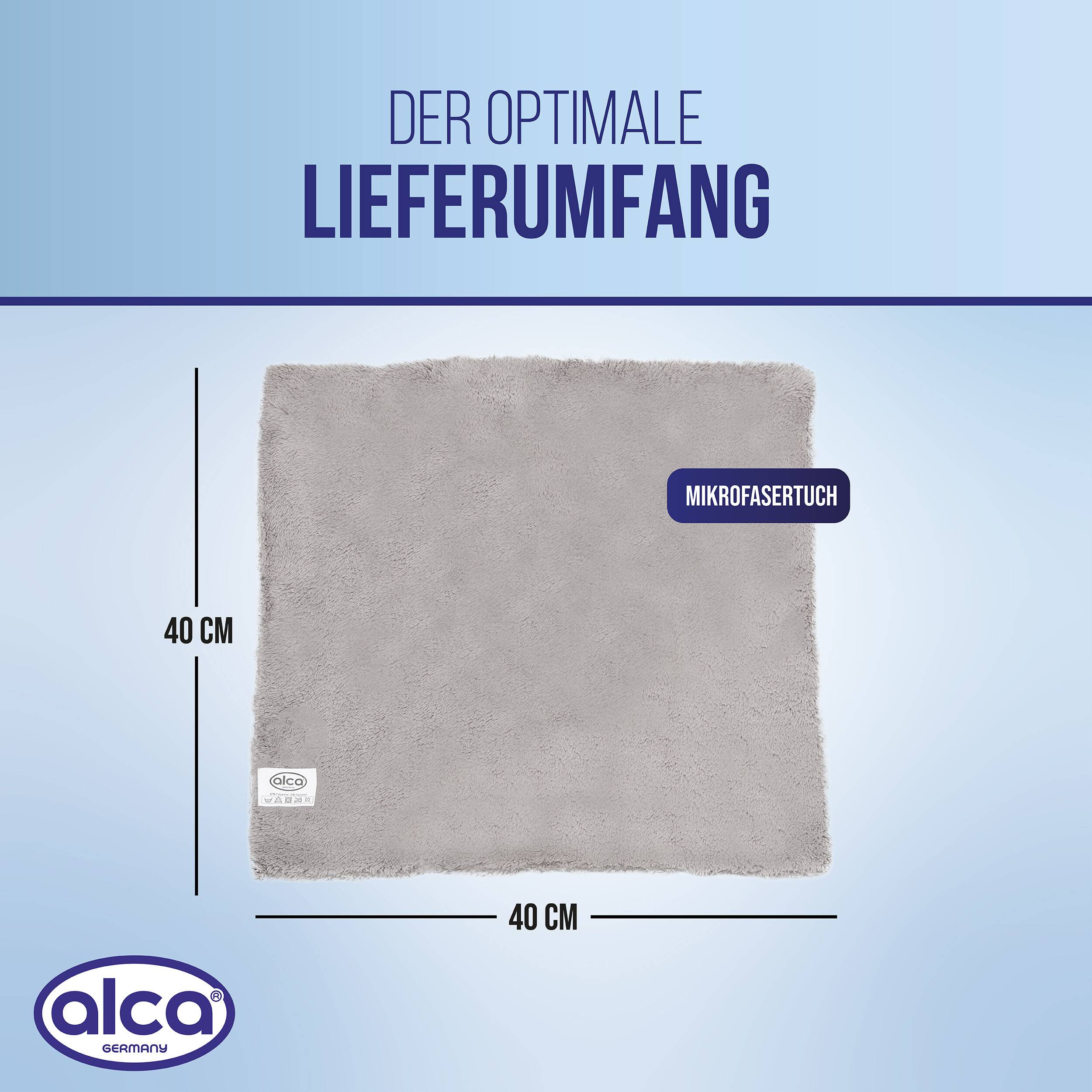 Produktbild zeigt den optimalen Lieferumfang: ein Mikrofasertuch mit der Bezeichnung „MIKROFASERTUCH