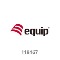 Equip-Logo mit rotem abstraktem Emblem und der Nummer „119467