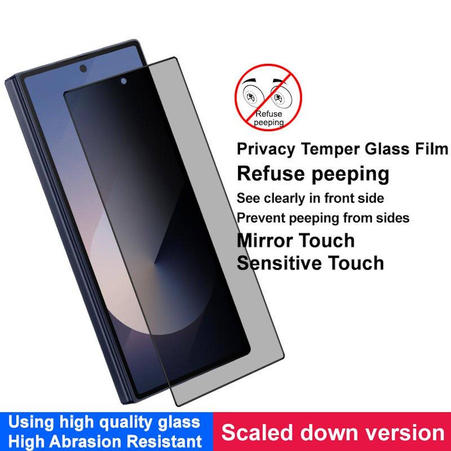Für Samsung Galaxy Z Fold7 5G imak Privacy Front Screen 9H Tempered Hart Glas