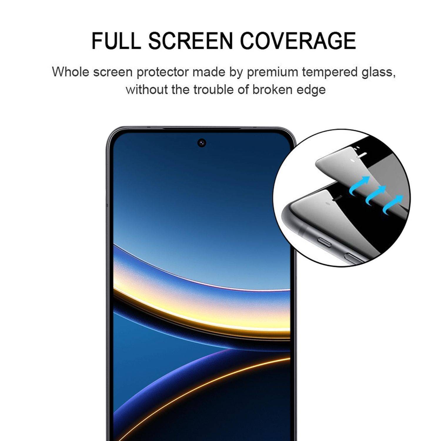 3D Curved Schutzglas für Xiaomi Poco F7 mit Full Cover Displayschutz Transparent