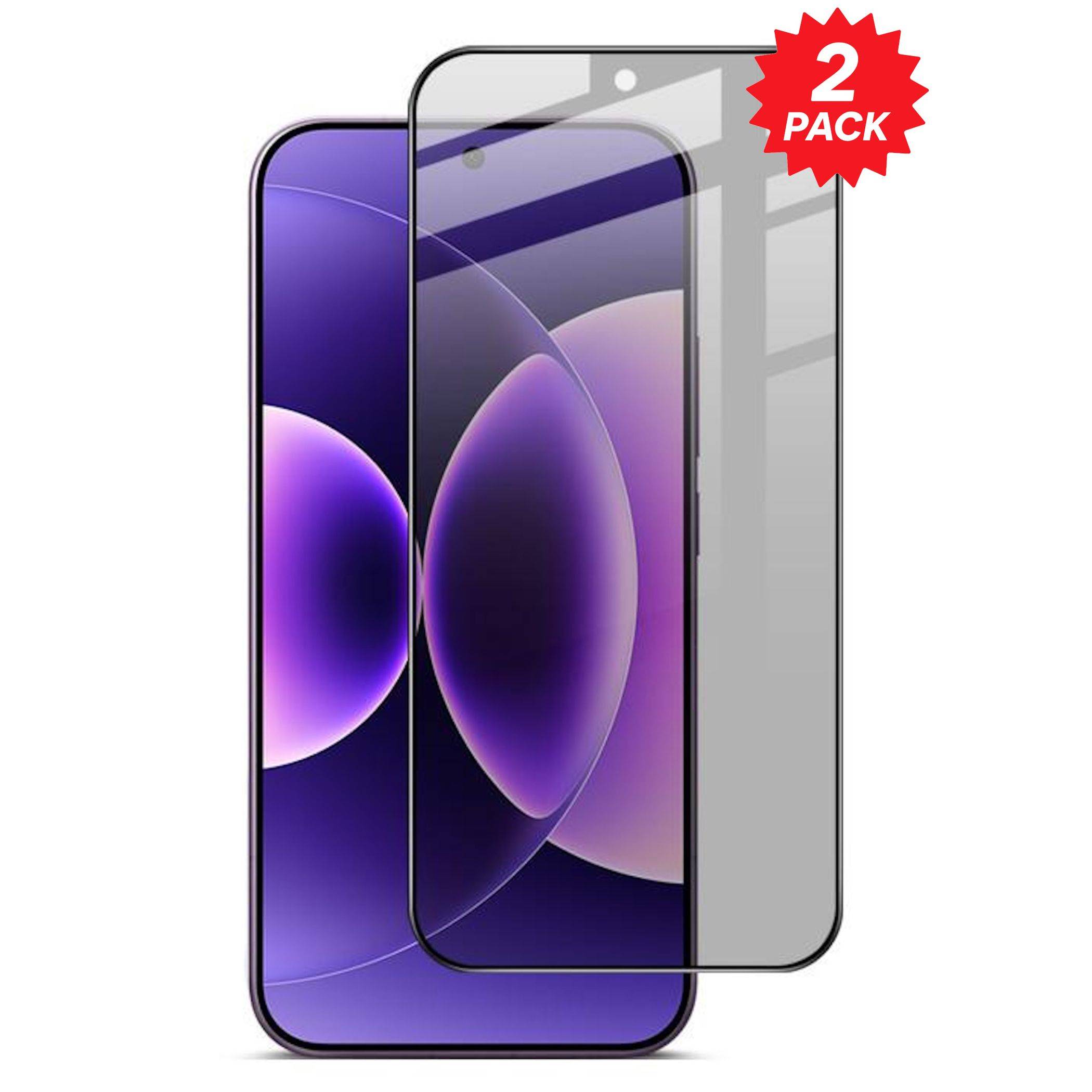 Smartphone mit einer transparenten Displayschutzfolie, die über dem Display ausgerichtet ist, mit dem Label „2ER PACK