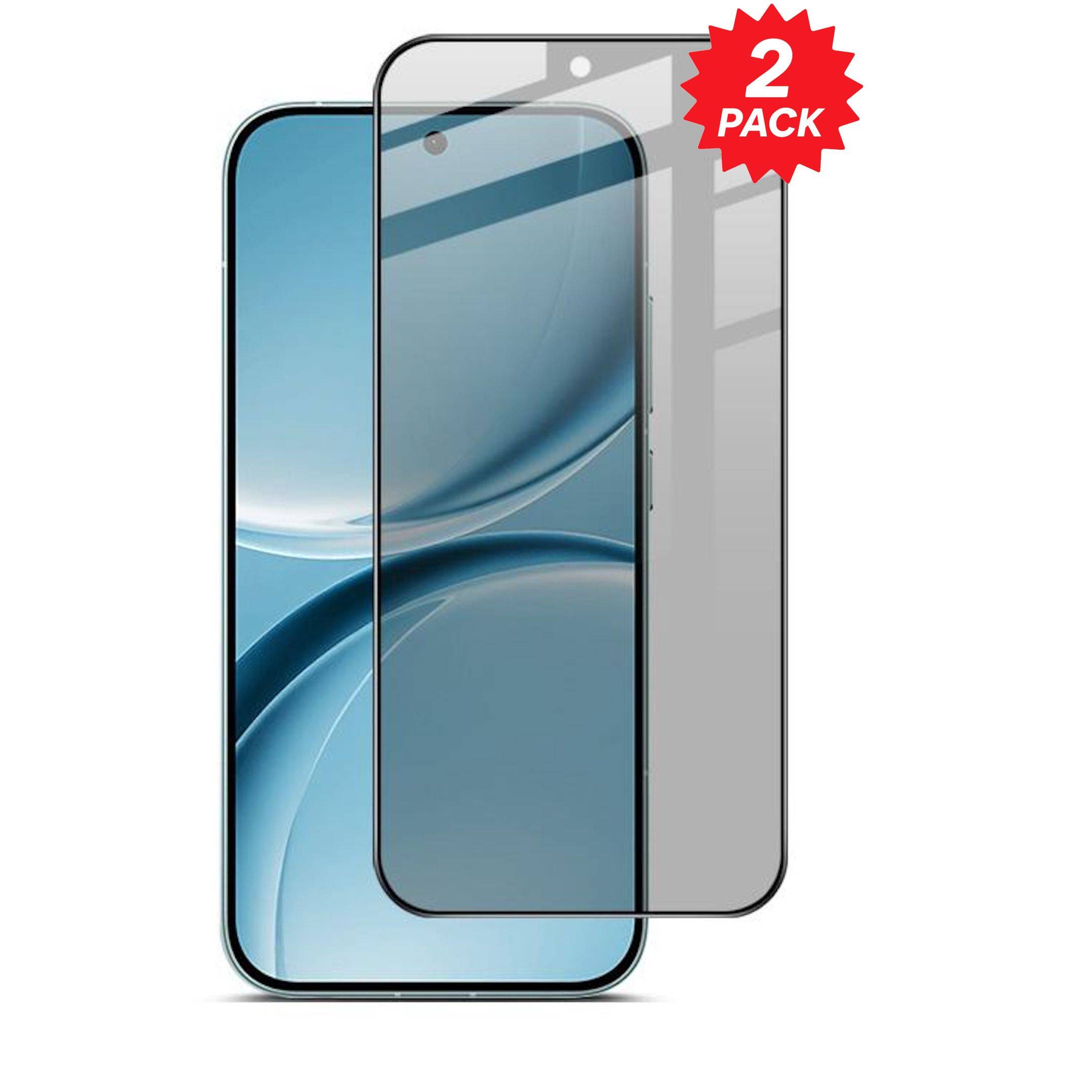 Zwei-er-Pack klare Displayschutzfolien für Smartphones, dargestellt über einem Smartphone-Display, mit einem roten „2ER-PACK