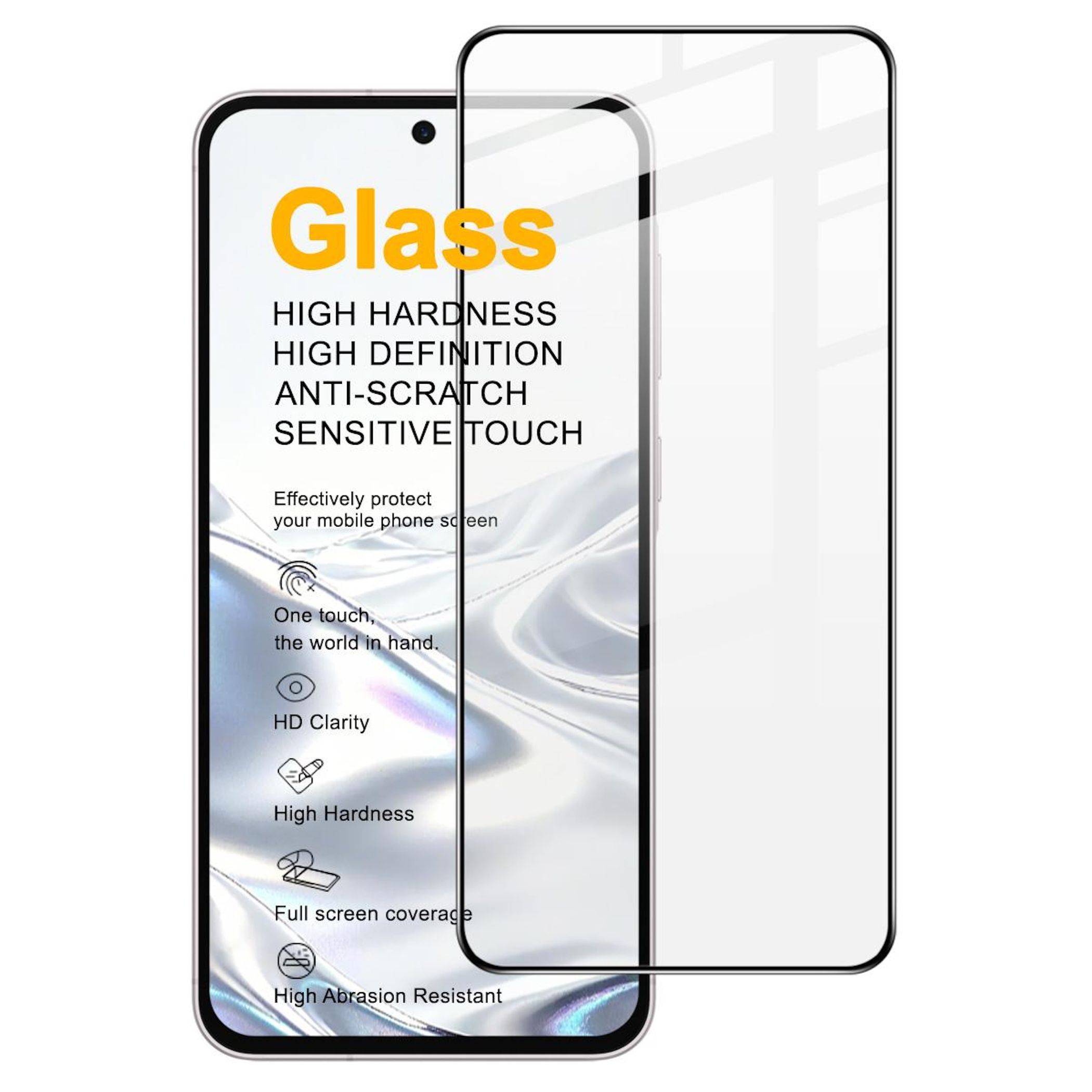 Werbebild einer Displayschutzfolie für Smartphones mit der Bezeichnung „Glass
