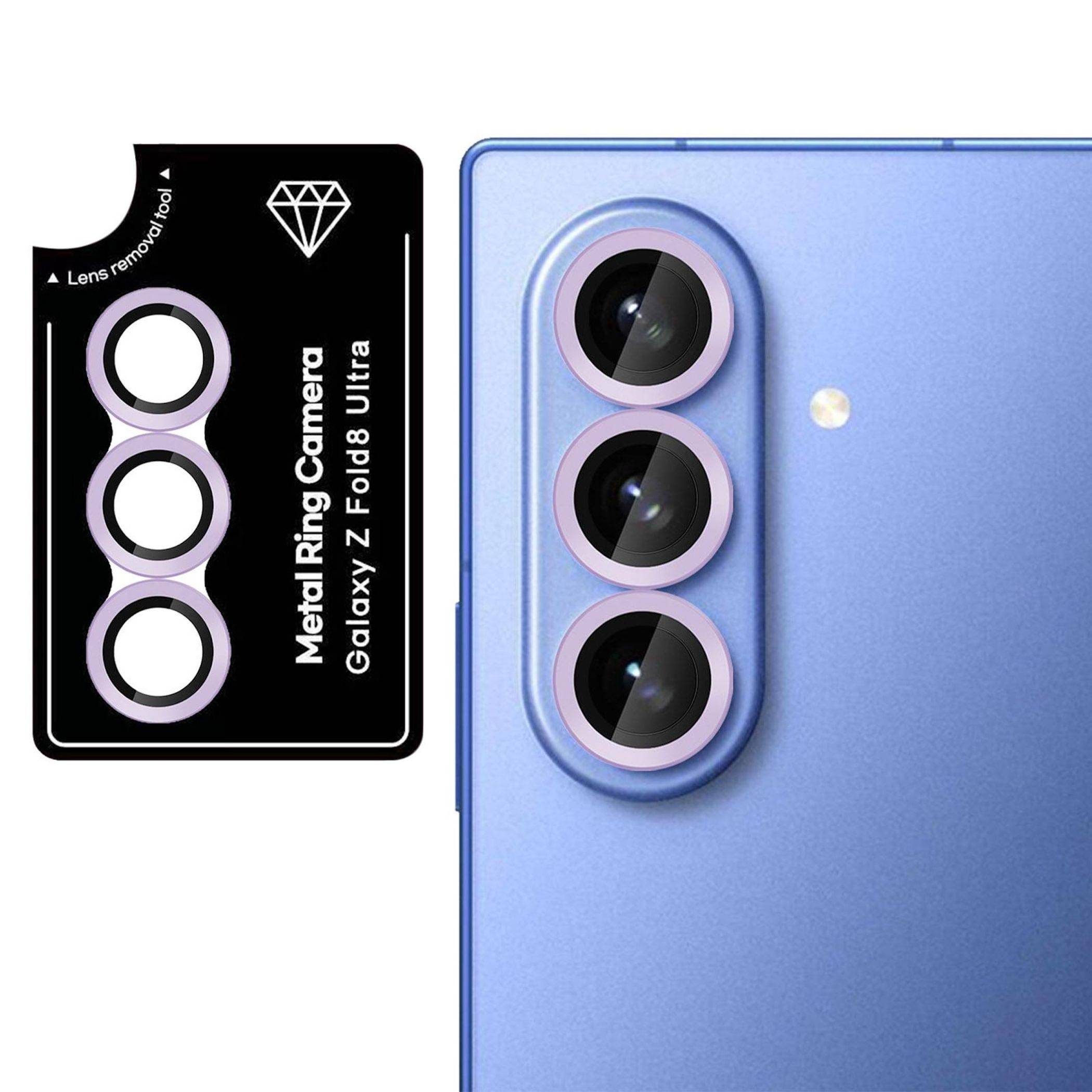 Blaue Smartphone-Rückseite mit dreifacher Kamera neben einem schwarzen 