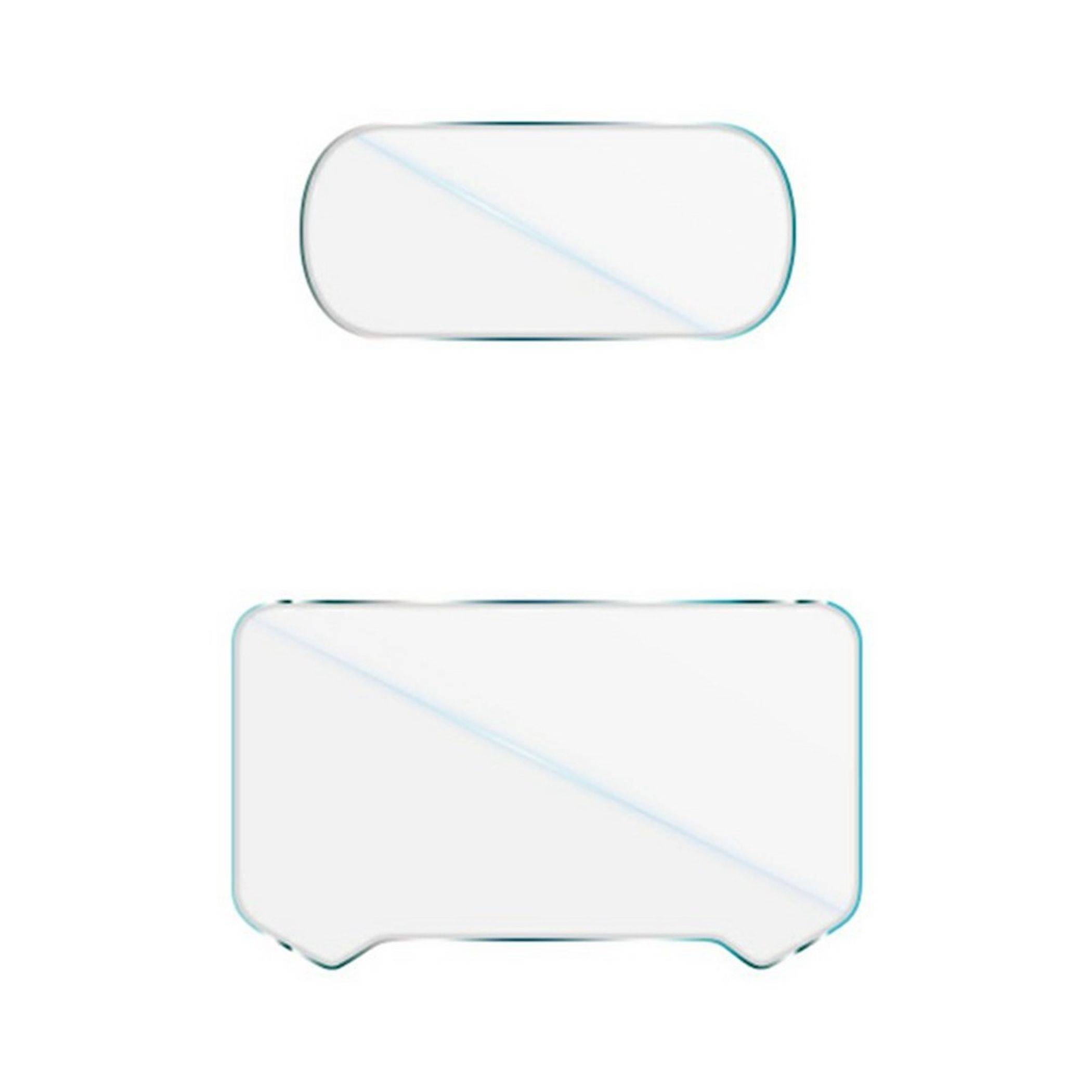 Zwei leere Panels mit abgerundeten Ecken in Weiß, eines klein oben und eines größer unten, durch Weißraum getrennt.