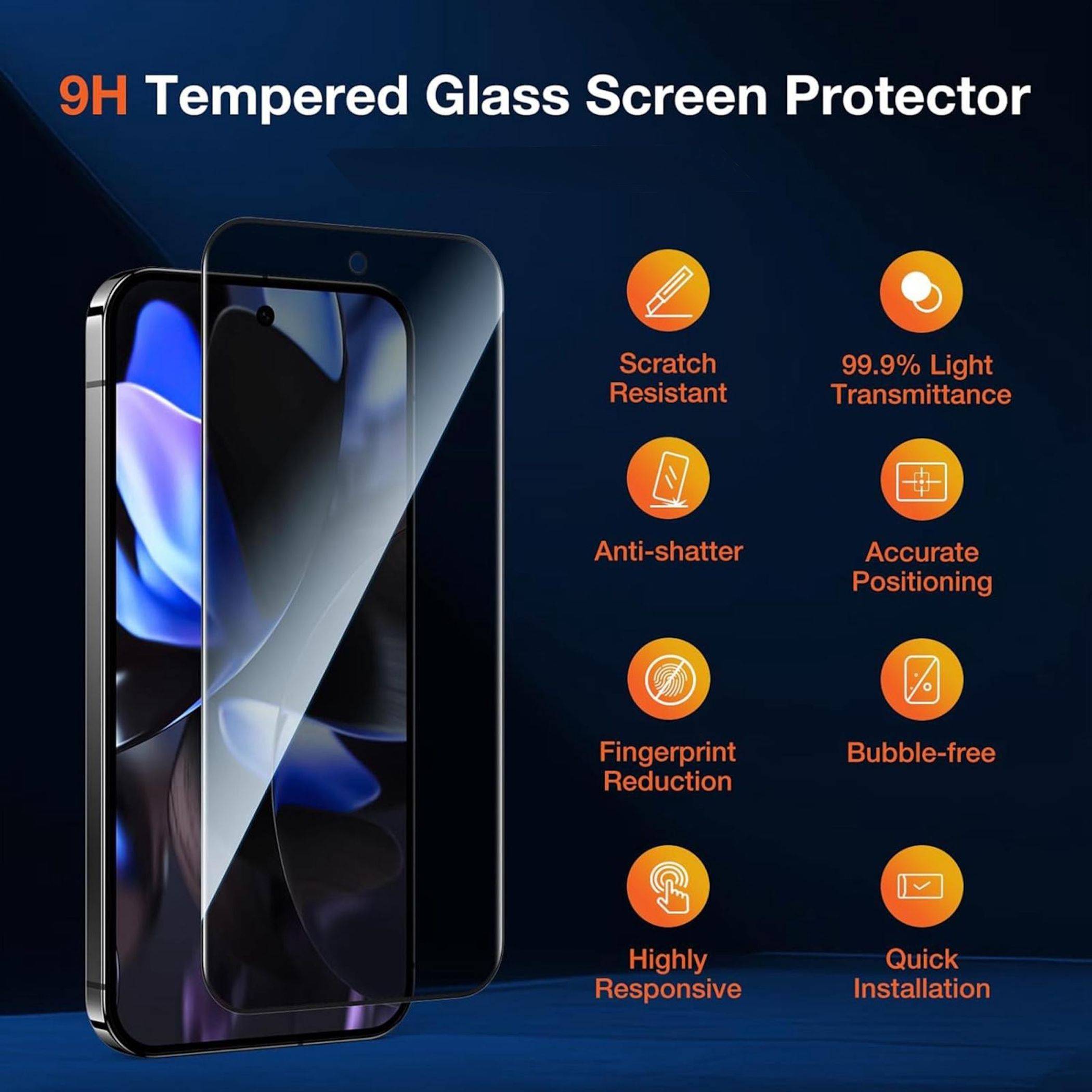 Werbegrafikfür einen „9H Tempered Glass Displayschutz