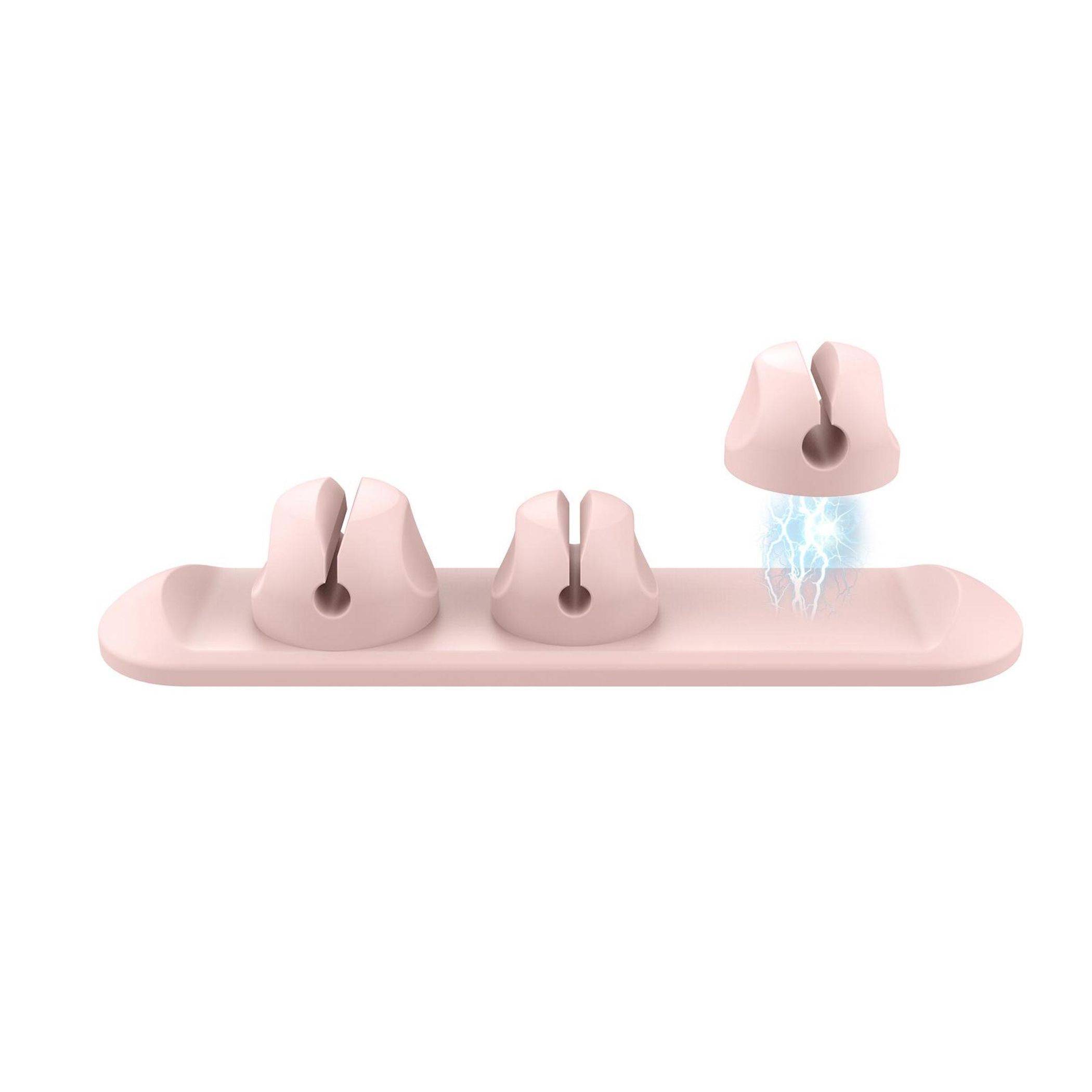 Illustration eines rosa entfernbaren Zahnschienensegments mit einem sichtbaren Zahn, der Elektrofunkeneffekte zeigt, was auf eine aktive Behandlung oder ein Scannen hindeutet.