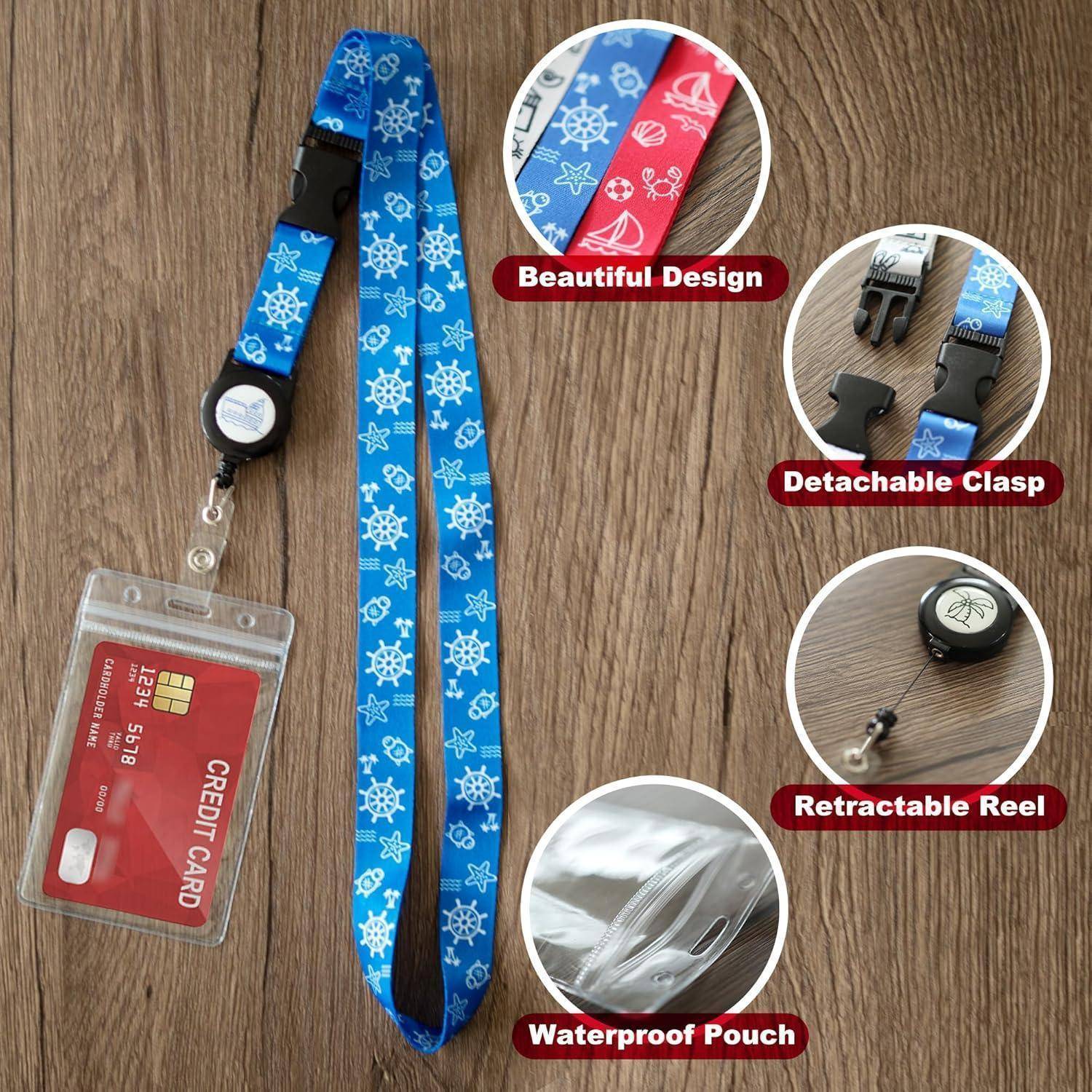 Temlum 9er-Set Gepäckanhänger für Kreuzfahrten, Inklusive 6 Stück Wasserfeste Kofferanhänger und 3 Stück Ausweishülle mit Band Ausziehbar Lanya