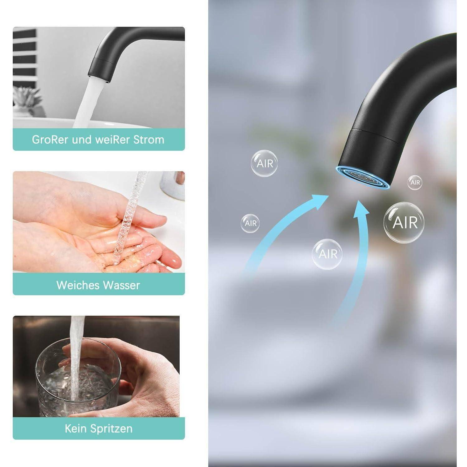 Suguword Wasserhahn Bad, Waschtischarmatur Hoch Waschbecken Armaturen mit Auslaufhöhe 190 MM High,Einhebelmischer Mischbatterie für Waschbecken Wasc