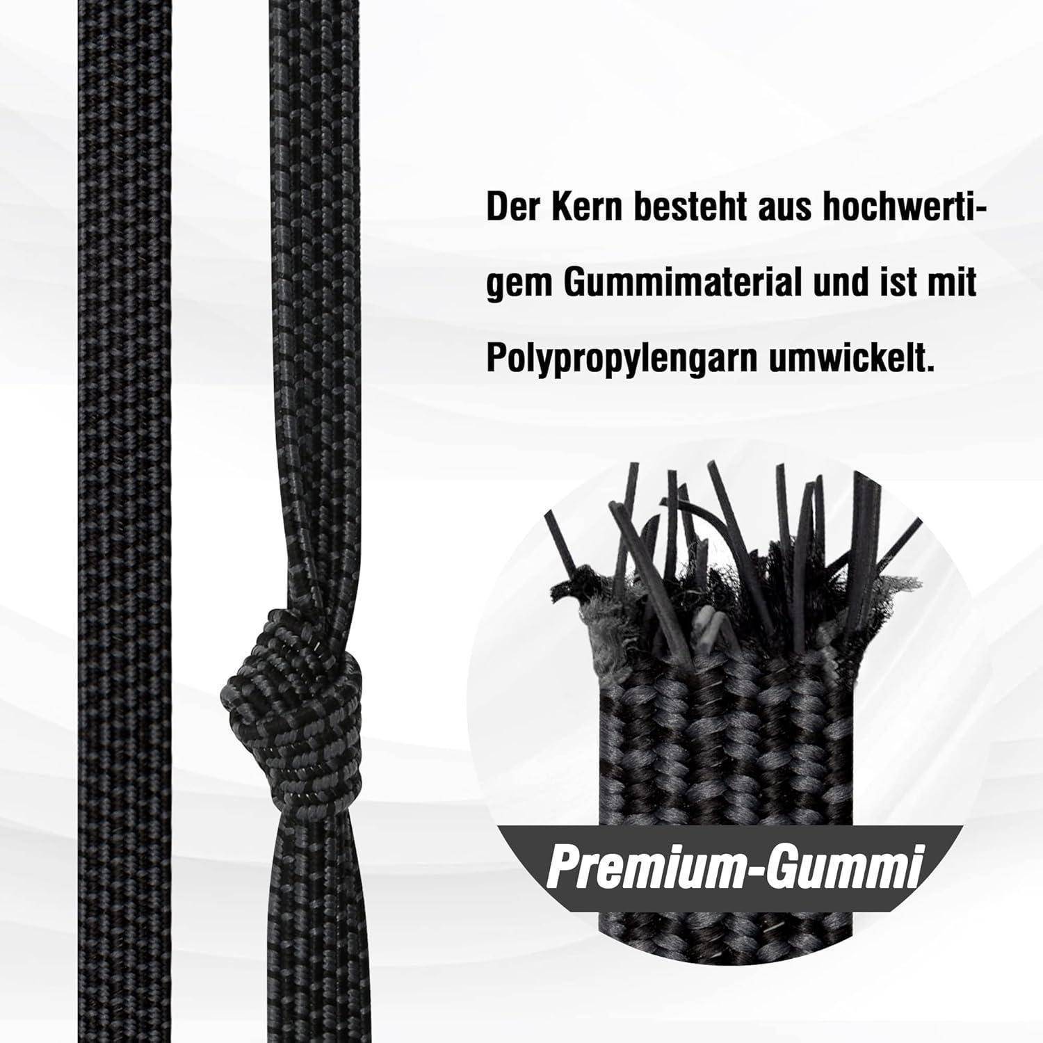 Verstellbar Spanngummi mit Haken, Expander mit Metallhaken 4er Set, 150cm Flach Gepäckspanner Schwarz Gummiseil, Extra Stark Gummispanner Gummibände
