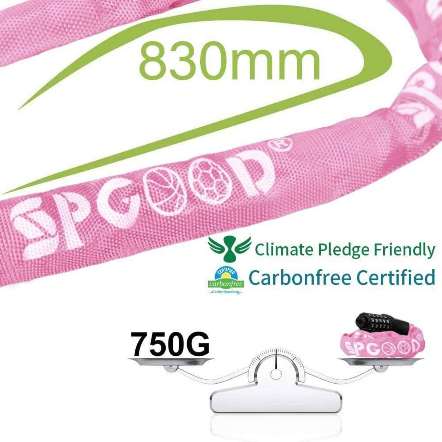 Rosa 830mm SPGOOD Seil oder Riemen mit den Etiketten „Climate Pledge Friendly