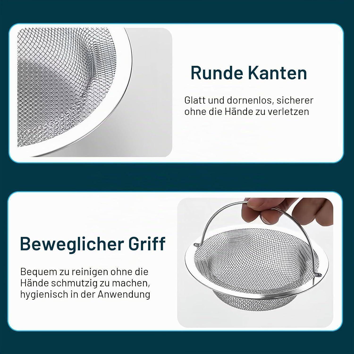 Deutsches Produktgrafik, das ein feines Maschensieb mit 