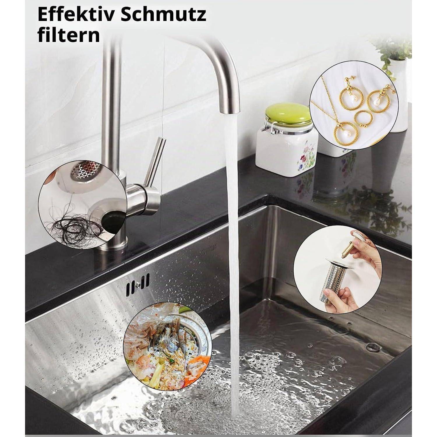 Küchenspüle mit Wasserhahn-Filter, der 