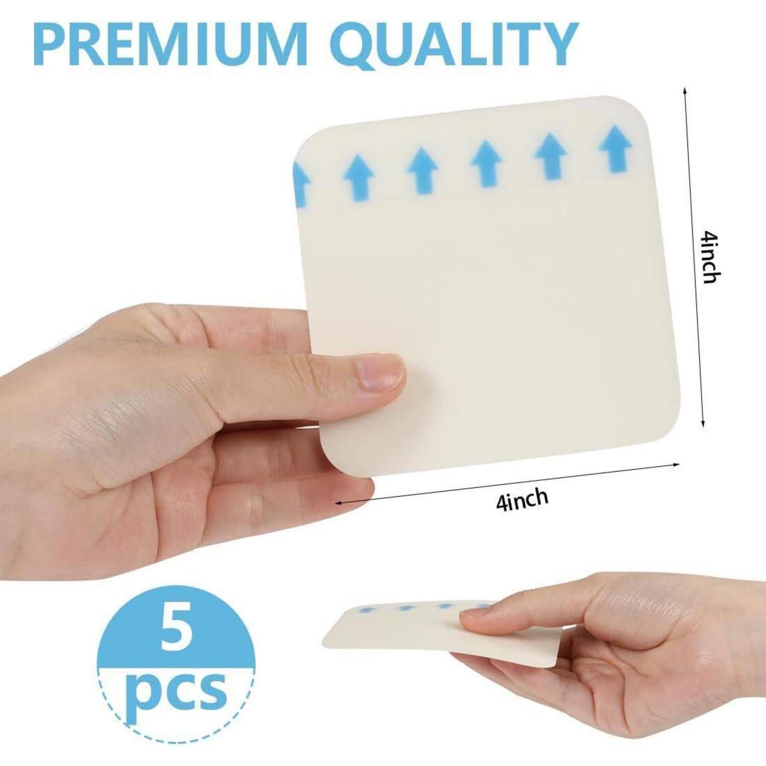 5 Stück Hydrokolloid Pflaster groß 10 x 10 cm Wasserdichtes Wundpflaster Dünn Wundauflagen für Dekubitus Blasen