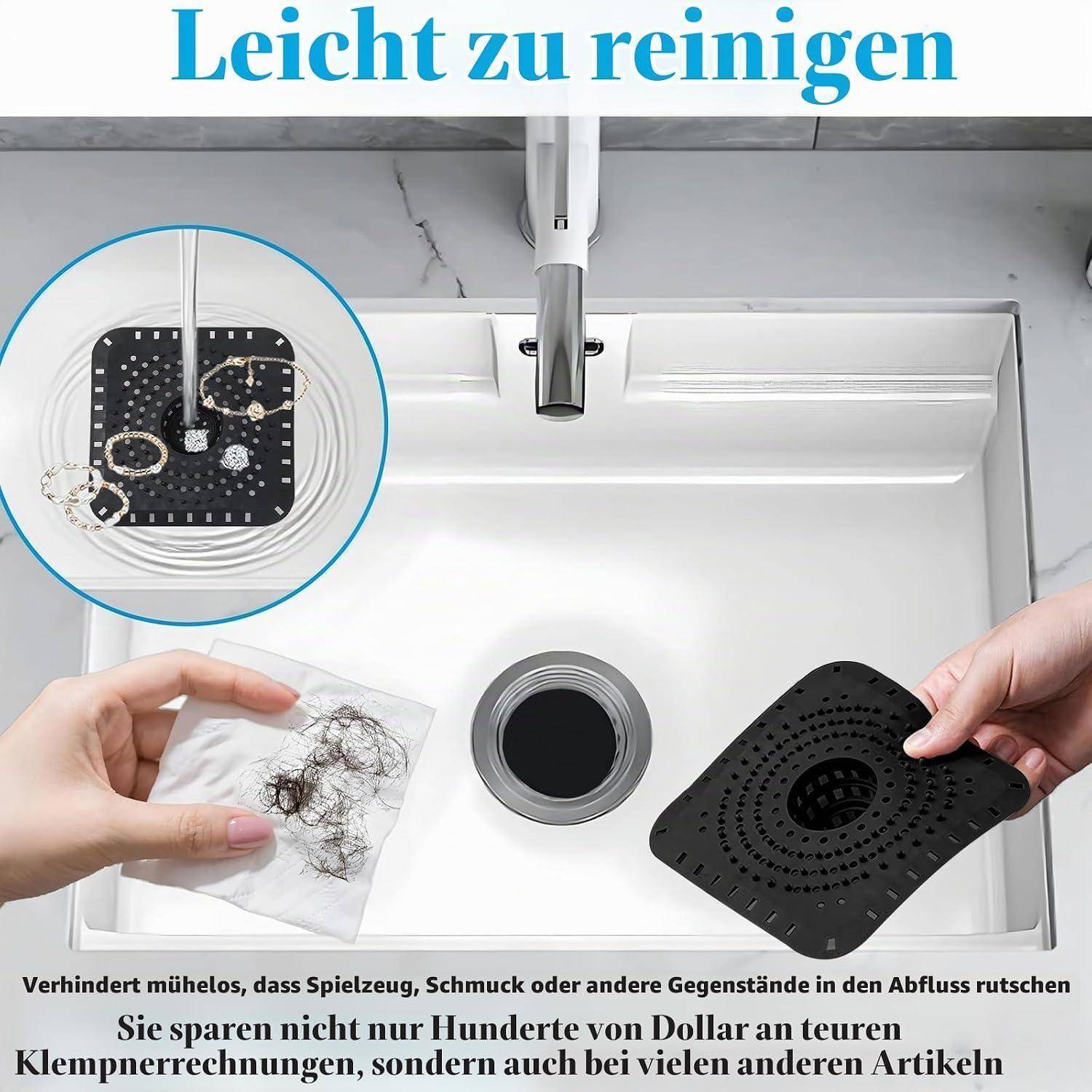 2 Stück Hair Catcher Shower, Haarsieb Dusche, Abflusssieb Silikon | Hält Haare Zurück, Leicht zu Reinigen, Rund Abflusssieb Dusche, Duschabfluss Ha