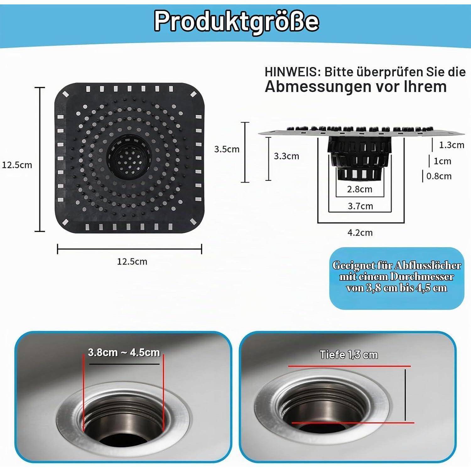 2 Stück Hair Catcher Shower, Haarsieb Dusche, Abflusssieb Silikon | Hält Haare Zurück, Leicht zu Reinigen, Rund Abflusssieb Dusche, Duschabfluss Ha