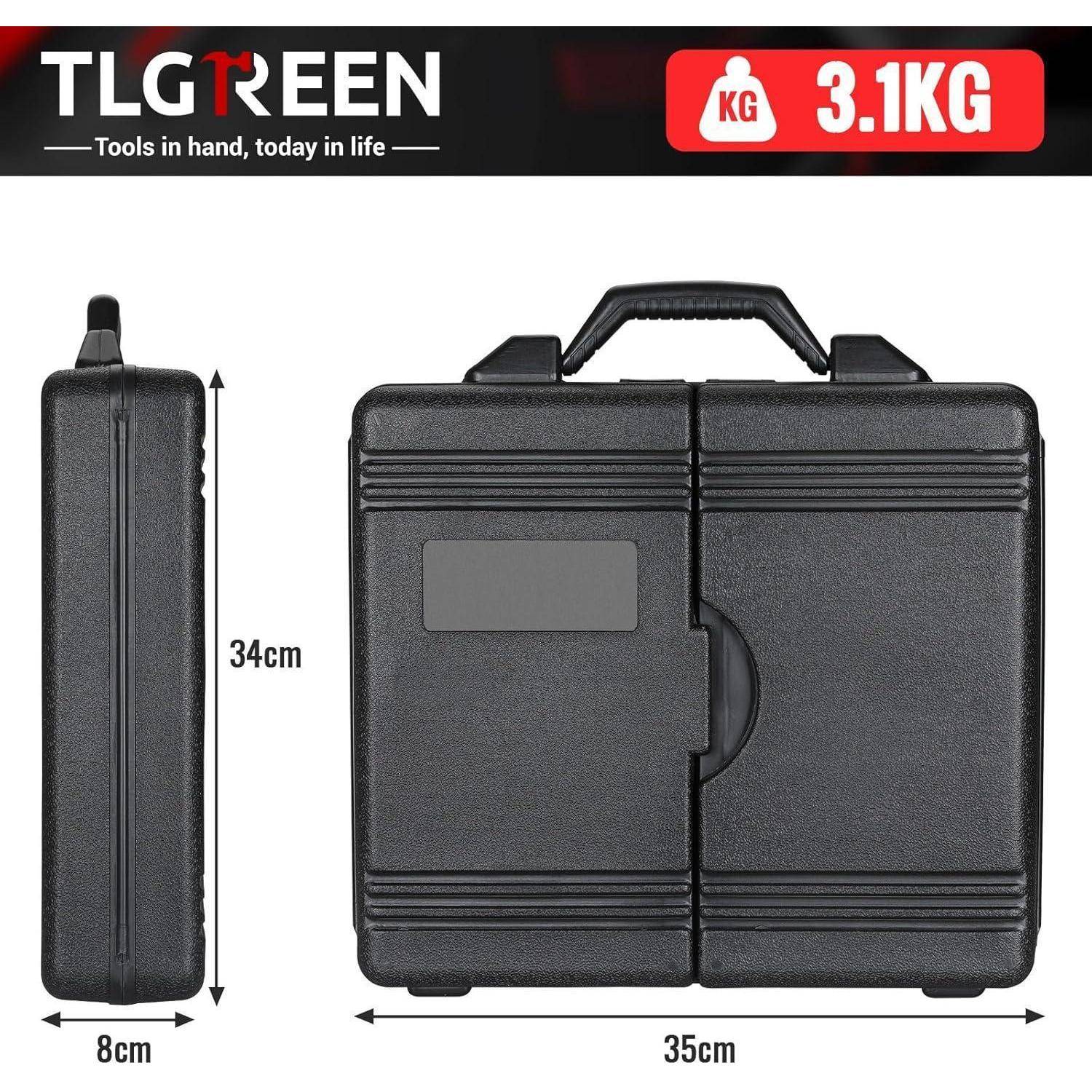 TLGREEN Werkzeugkoffer Werkzeugkasten Haushalt 147 teiliges Werkzeugset in stabilem Kunststoffkoffer Werkzeugkiste für Haushalt Werkstatt DIY