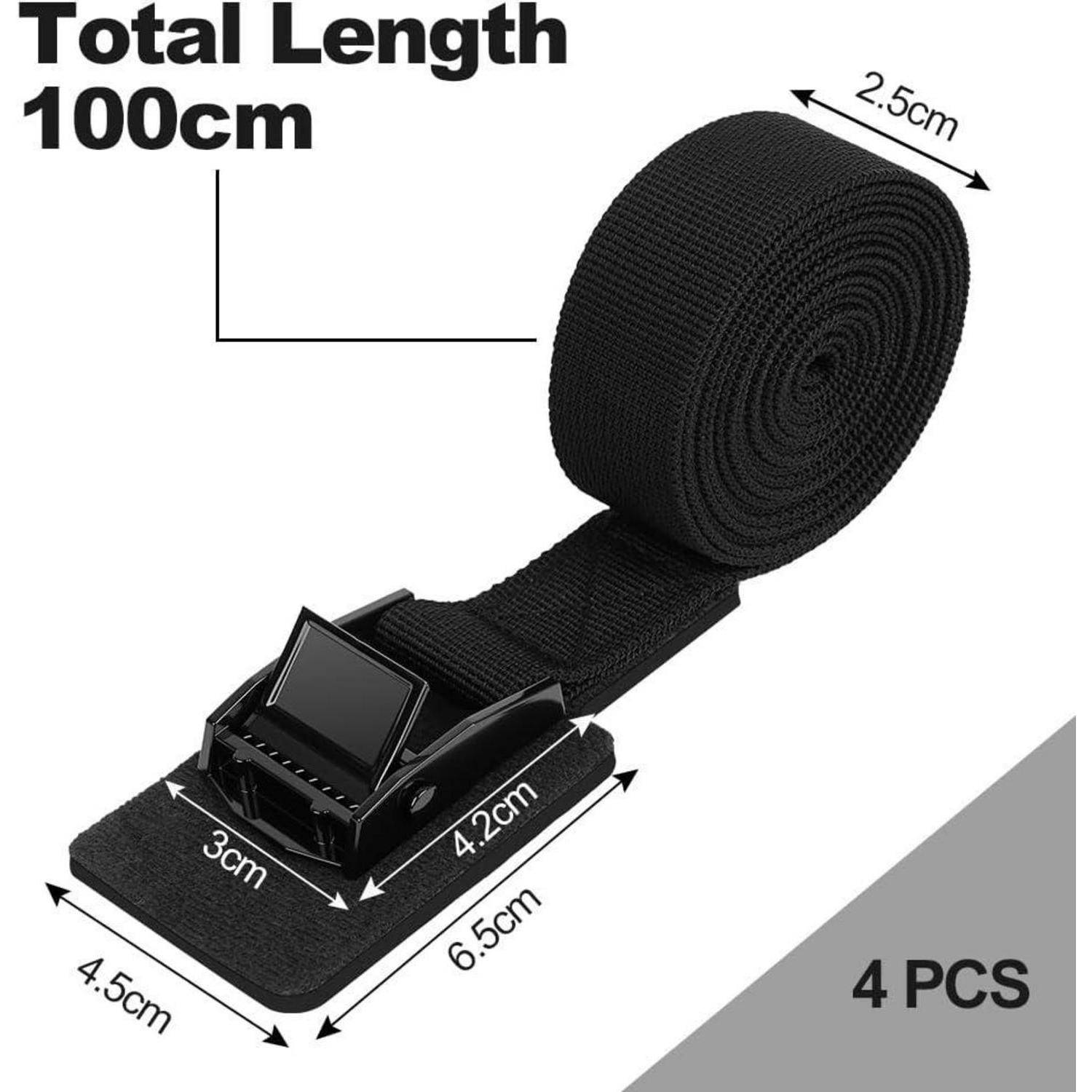 Schwarze verstellbare Riemenrolle, Gesamtlänge 100 cm, mit 4,5 cm breiter Basis, 3 cm Schnallenbereich, 4,2 cm Clip, 6,5 cm Gesamtlänge und „4 STÜCK