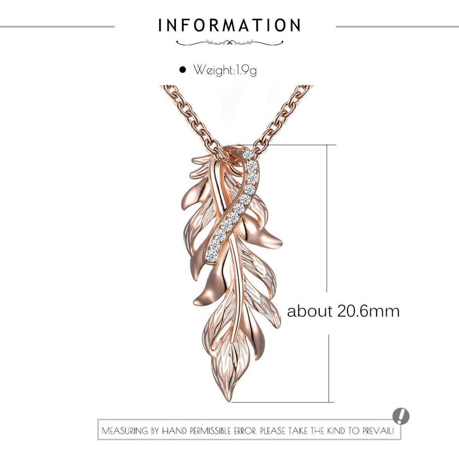 GW Kette Damen Silber 925 Halskette Ketten für Damen Mit Feder Anhänger Zirkonia Edelstein Silberkette Damen Geschenke für Frauen Mama Freundin Gol