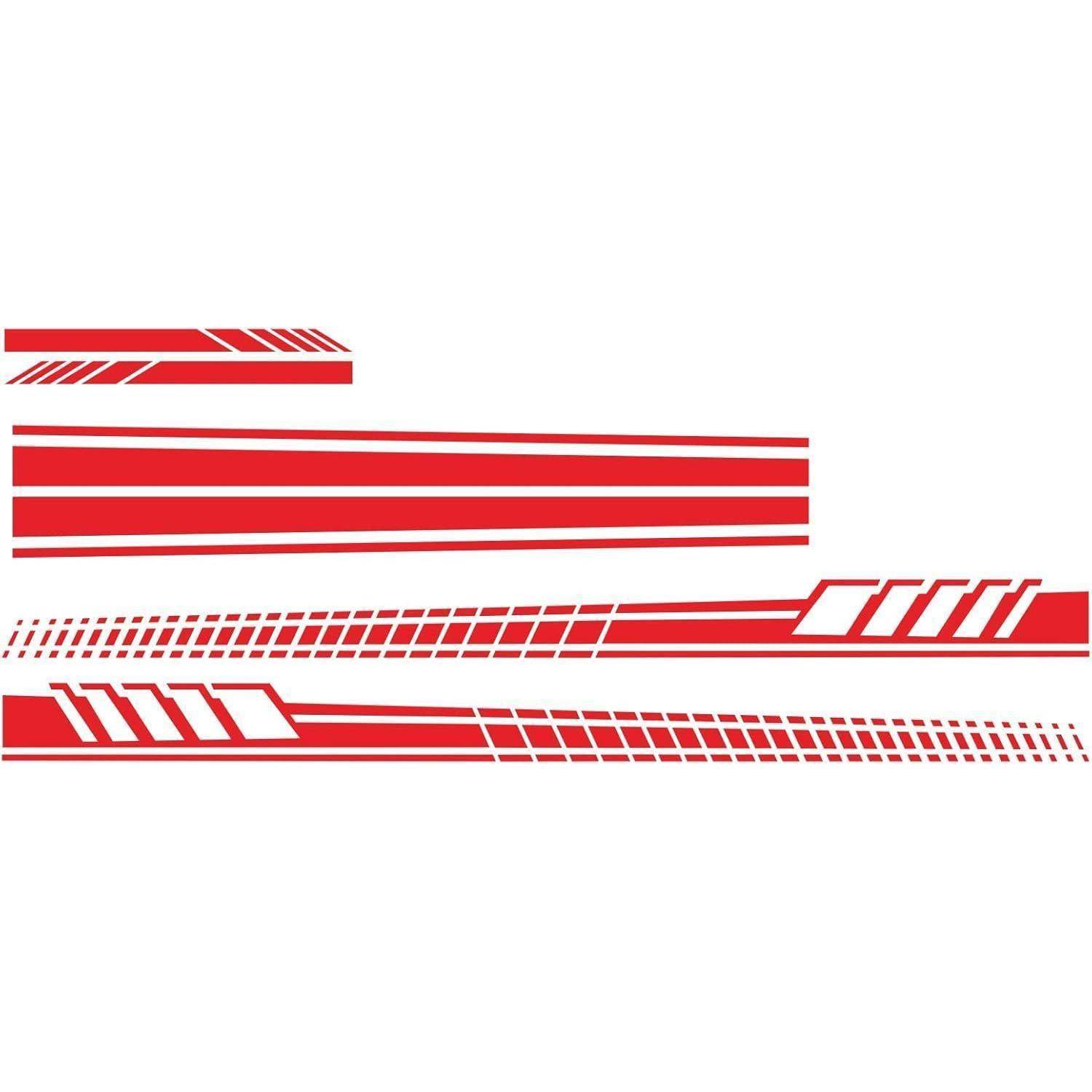 Abstrakte rote horizontale Streifen und geometrische Linienakzente auf weißem Hintergrund, ähnlich einem minimalistischen Tech- oder Motion-Graphic-Design.