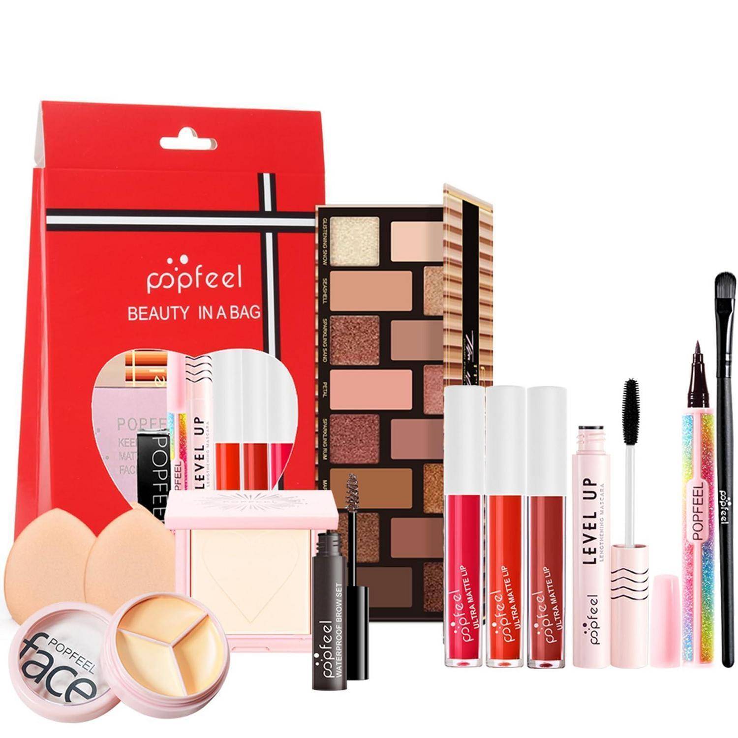 Schönheits-Make-up-Geschenkset mit einer roten 