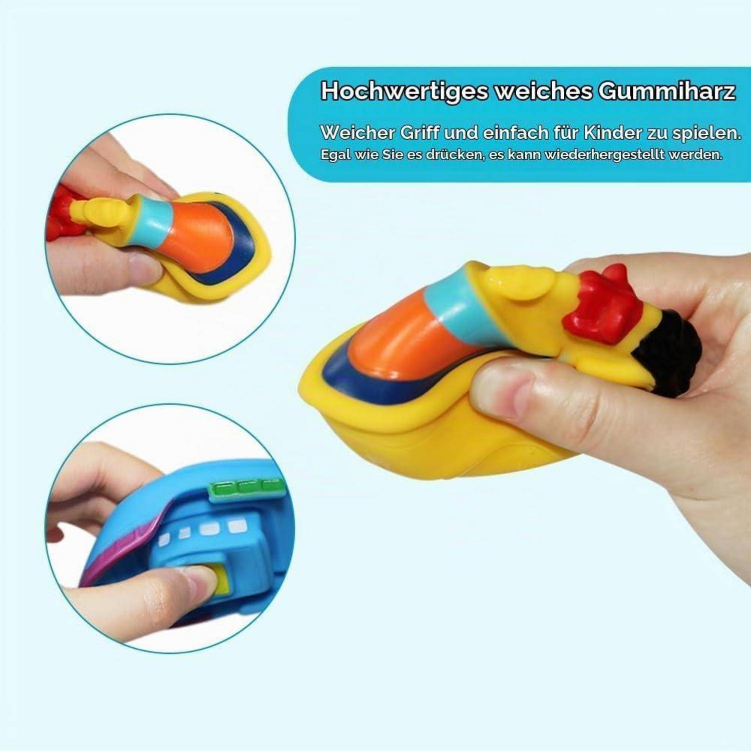 Badespielzeug Geschenkset(6PCS)Mit Kostenlos Aufbewahrungstasche,Bad Boot Spielzeug,Bath Boat Toys,Schwimmenden Boot Badespaß Zeit Großes Geschenk