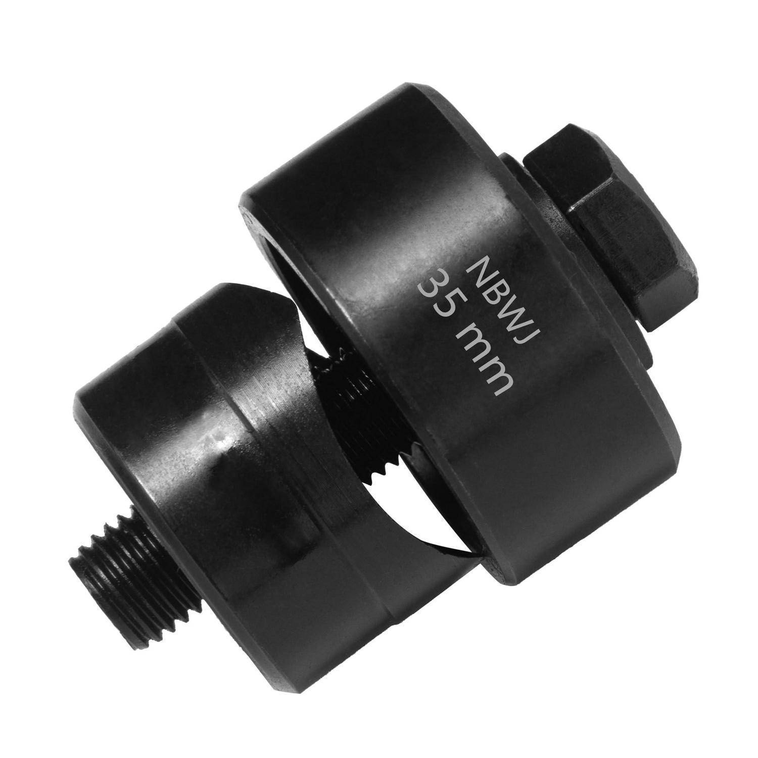 Schwarzes Metall-Lochstanzer-Werkzeug mit der Bezeichnung „NBWJ 35 mm