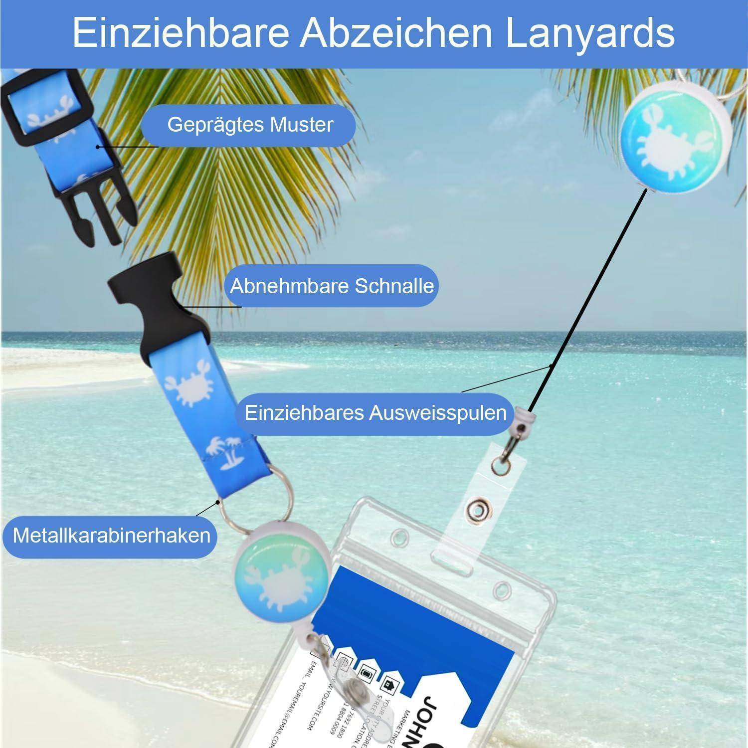 Kofferanhänger,Gepäckanhänger für Kreuzfahrten 6 Stück+Einziehbares Schlüsselband mit Kartenhalter 6 Stück,Transparente Kofferanhänger Koffers