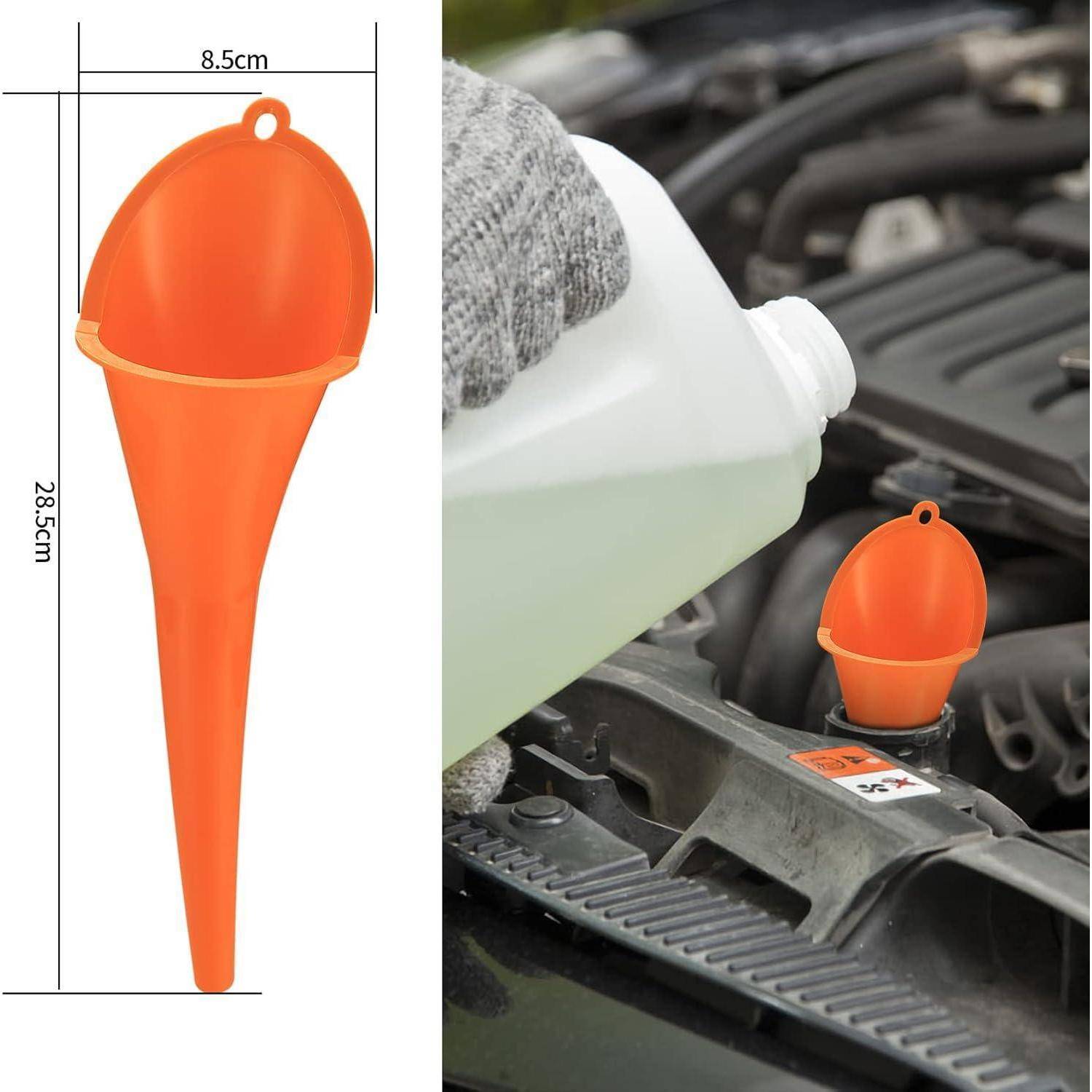 6 Stück Einfülltrichter Set, rechtwinkliges flexibles Kunststoff Trichter Set, Universal Auto Benzin Kraftstoff Trichter mit abnehmbarem Auslauf und