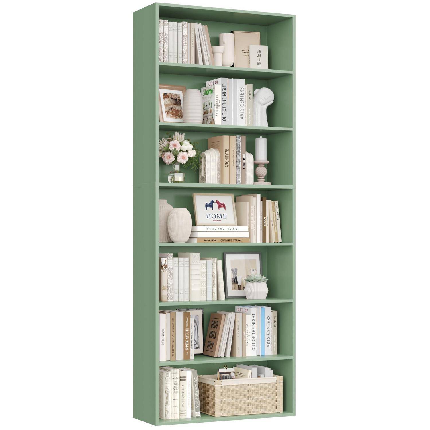 FirFurd Bücherregal, Regal mit 7 Fächern, Bücherschrank, Standregal, Aufbewahrungsregal, für Wohnzimmer Büro Schlafzimmer, 209,5 x 60 x 23,5 cm,