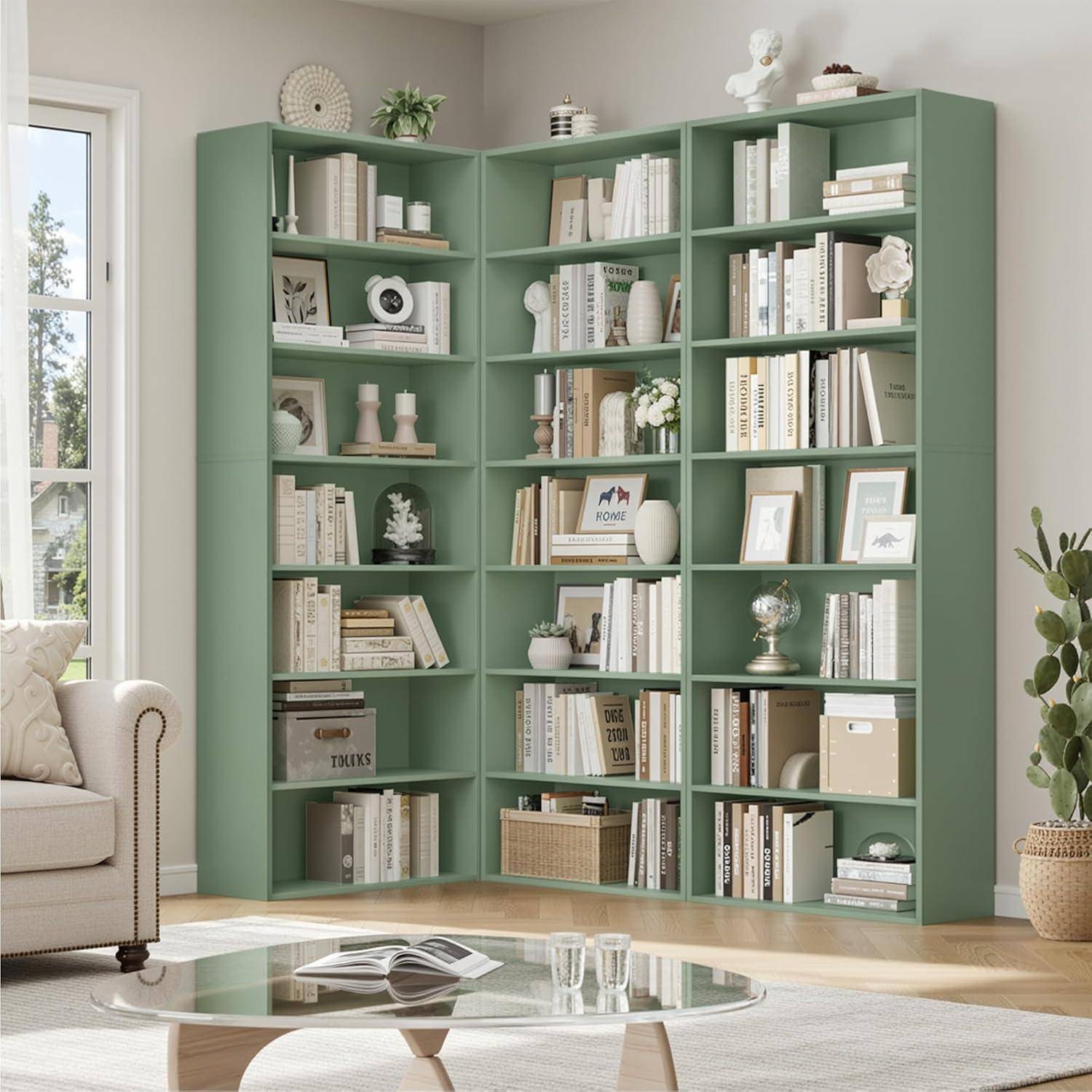FirFurd Bücherregal, Regal mit 7 Fächern, Bücherschrank, Standregal, Aufbewahrungsregal, für Wohnzimmer Büro Schlafzimmer, 209,5 x 60 x 23,5 cm,
