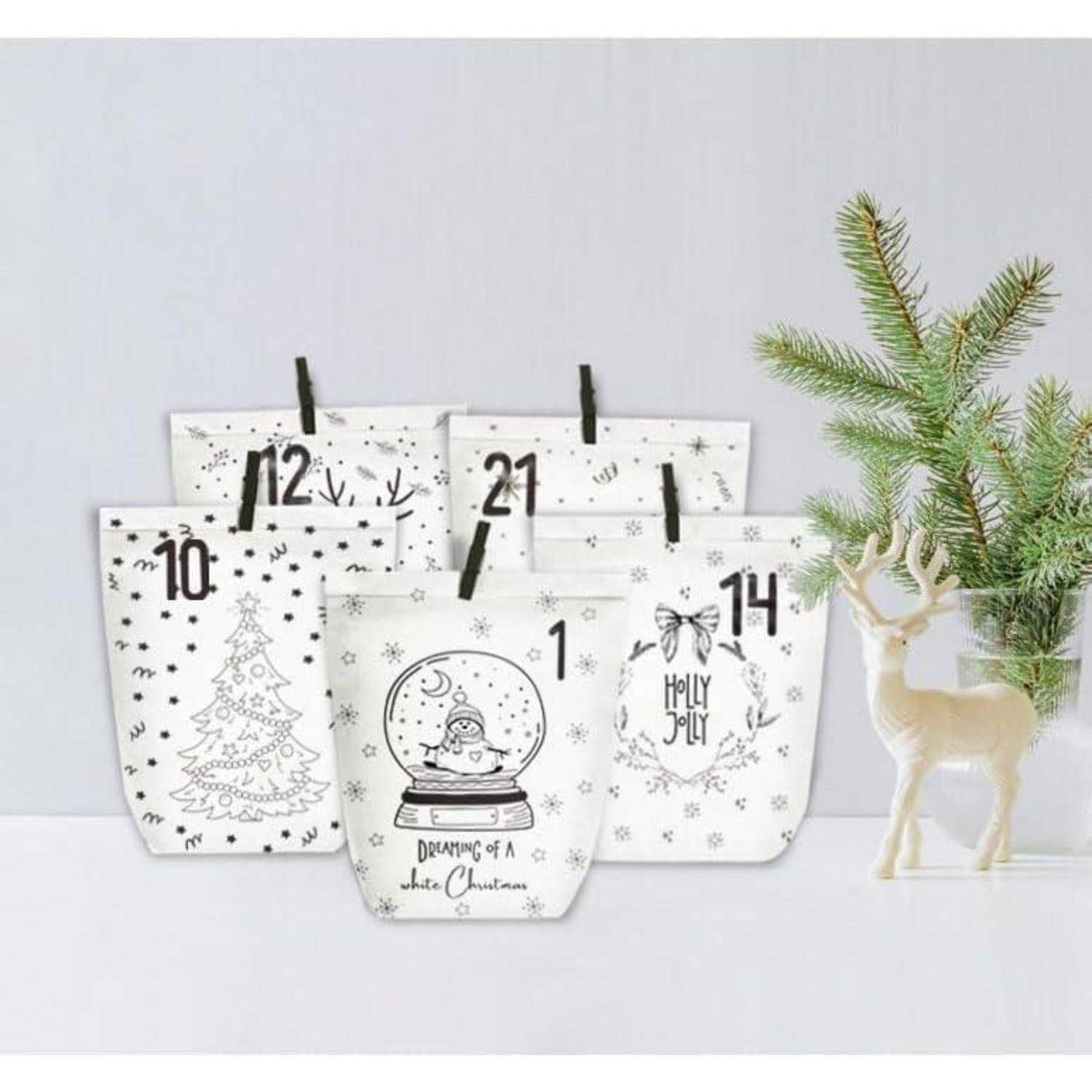 Adventskalender-Tüten zum Weihnachts-Countdown „White Christmas