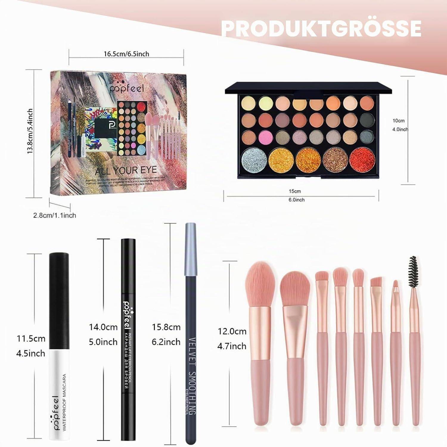 FantasyDay Xmas Make-Up Sets Adventskalender 2025 Multifunktions Kosmetik Schminkkoffer Mädchen Makeup Geschenkset - Schminke Kit mit Lidschatten
