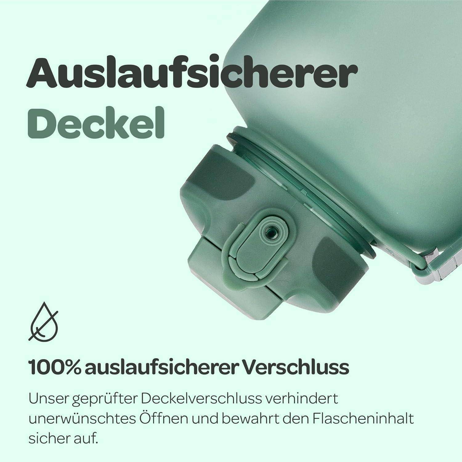 Hydracy Trinkflasche mit Strohhalm und Zeitmarkierung - 2L Wasserflasche - BPA-freie Trinkflasche - Auslaufsichere Sportflasche - Kondensationsfrei
