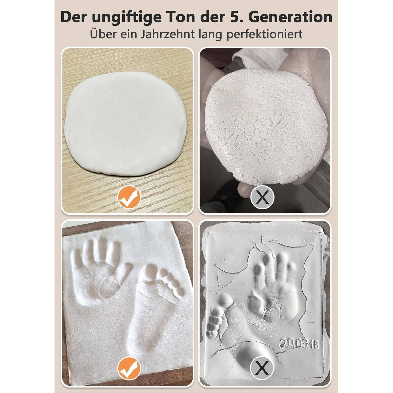 Grafik zum Vergleich von guten und schlechten Tonabdrücken: Glatte, rissfreie Platten sind als korrekt gekennzeichnet, während gerissene Oberflächen mit schlechten Details als inkorrekt gekennzeichnet sind.
