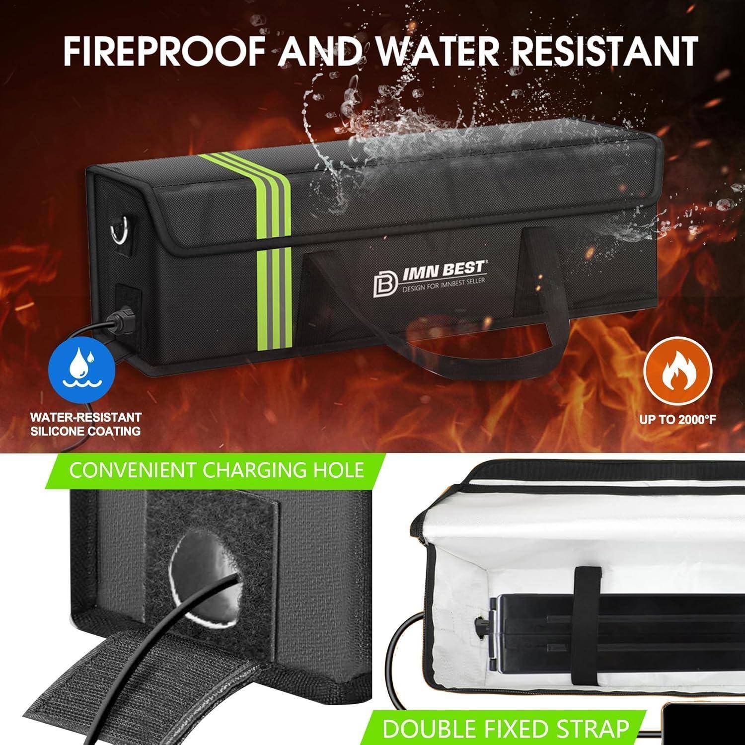 Ebike Akku Tasche Feuerfest,Wasserdicht &amp; Explosionssicher Lipo Safe Bag für Lagerung Für Lagerung,Transport,Aufladung (50CMB)