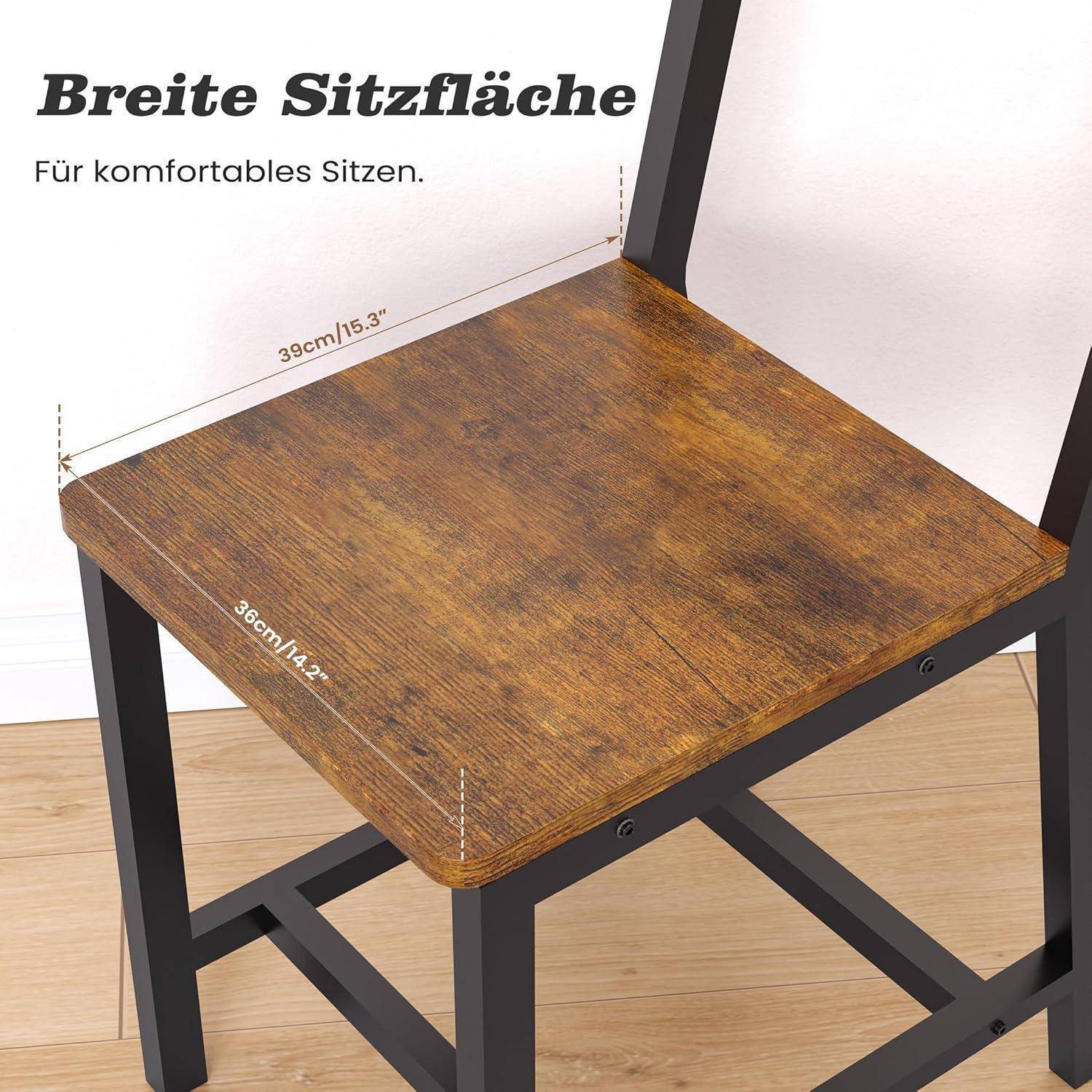 Produktbild eines Stuhls mit breiter Sitzfläche und „Breite Sitzfläche