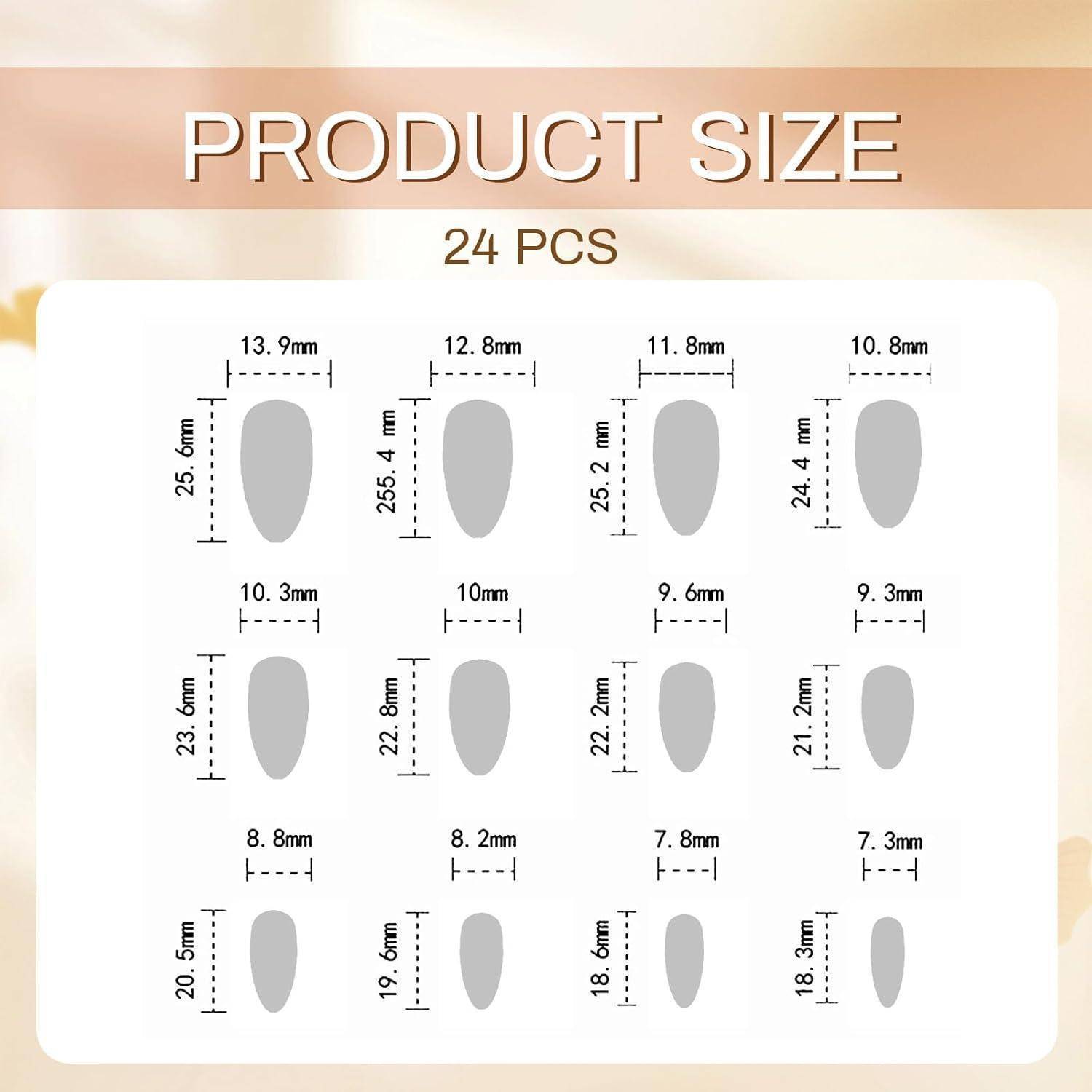 GlamRays 24 Stück Brown Press on Nails Leo Mittel-Mandarin Falsche Nägel Leopard Print Nails Herbst-Kleb-Nagel Design Acryl-Nagel Stiletto Falsche