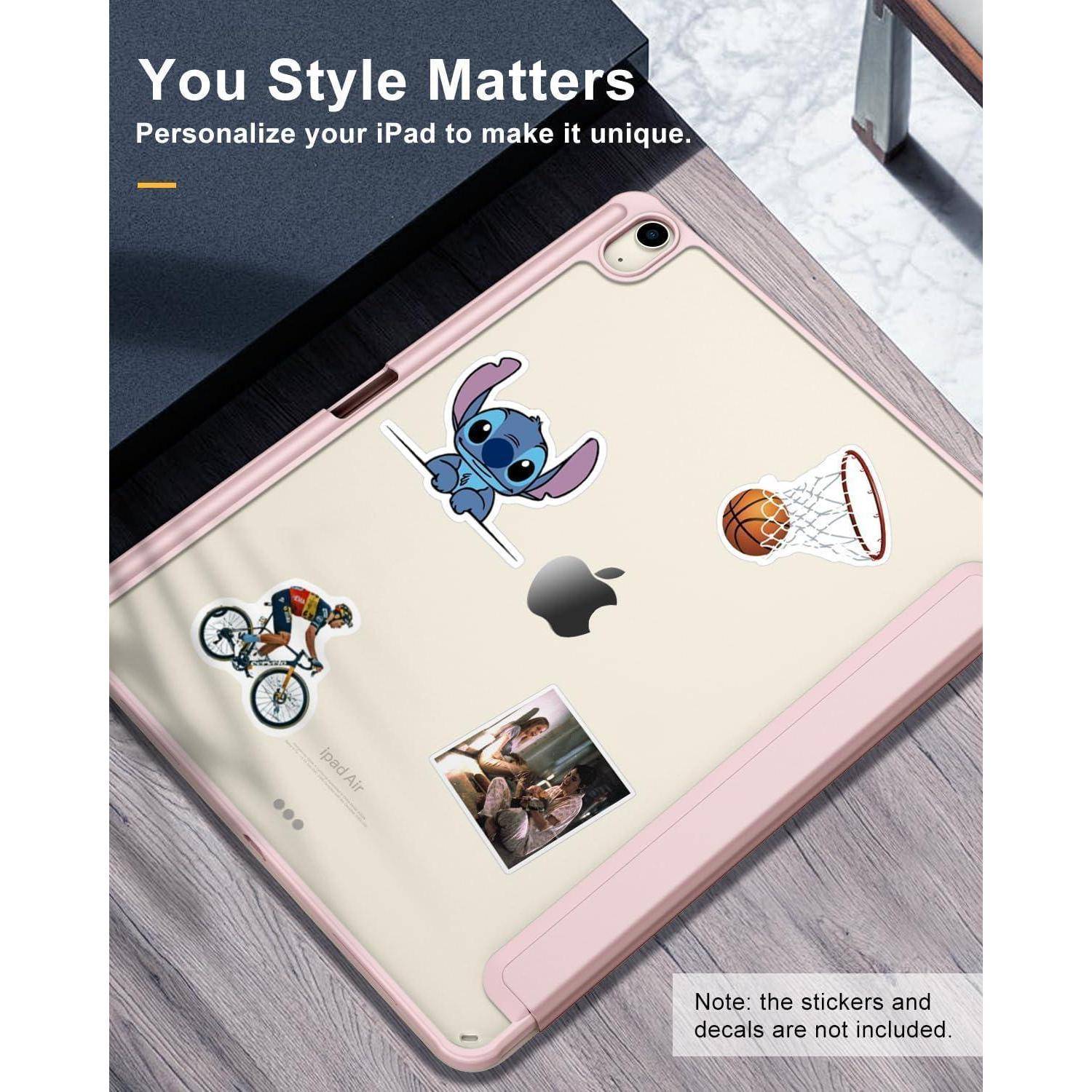 TiMOVO Hülle für New iPad Air 13 Zoll (M3/M2-2025/2024), Schutzhülle mit Stifthalter, Schlank Ständer Schutzhülle mit Klarer Transparent Rücksei