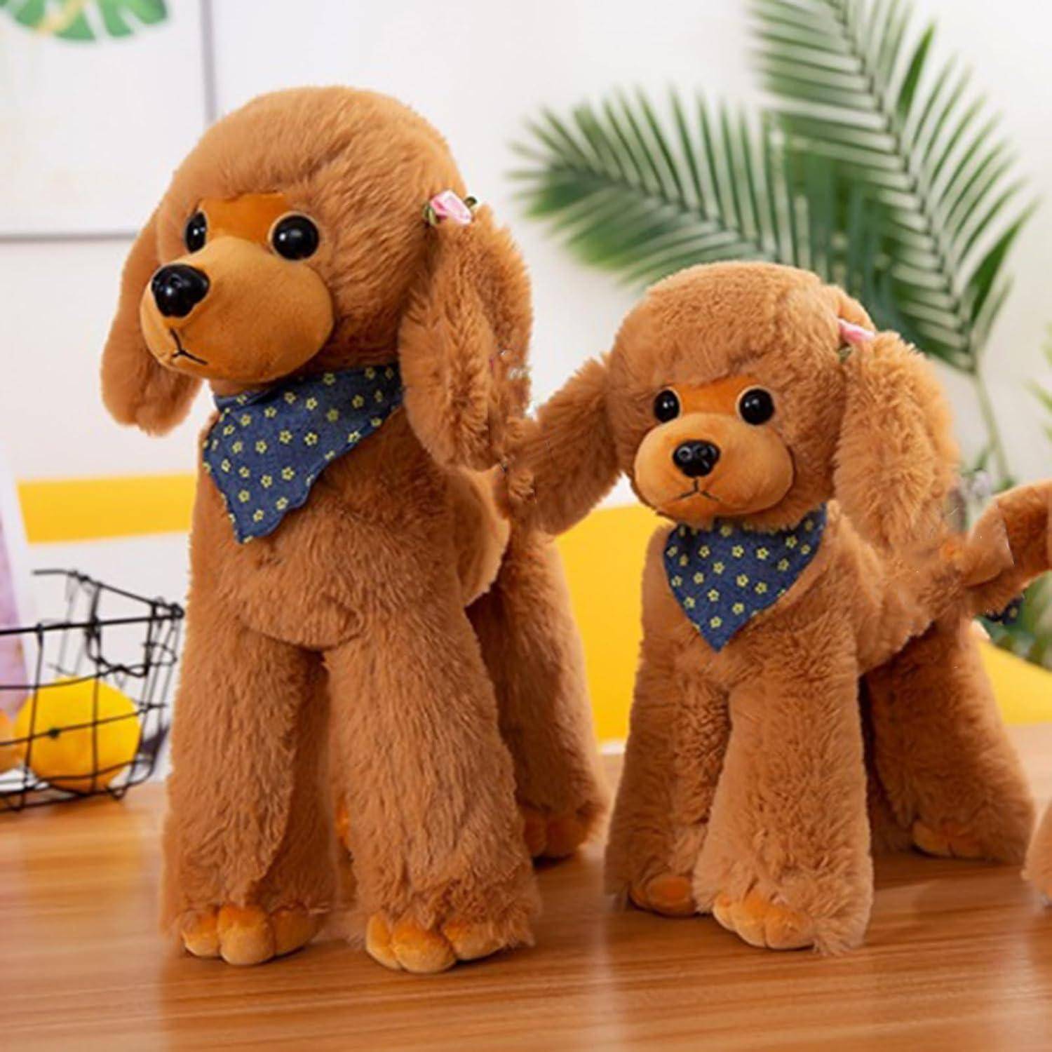 Realistischer Hund, Stofftier, Spielzeug, Bezaubernd,Hund Kuscheltier Mit Schal Kawaii Tier PlüSch Puppe Pudel PlüSch Hunde Dog Geschenk FüR Kinder