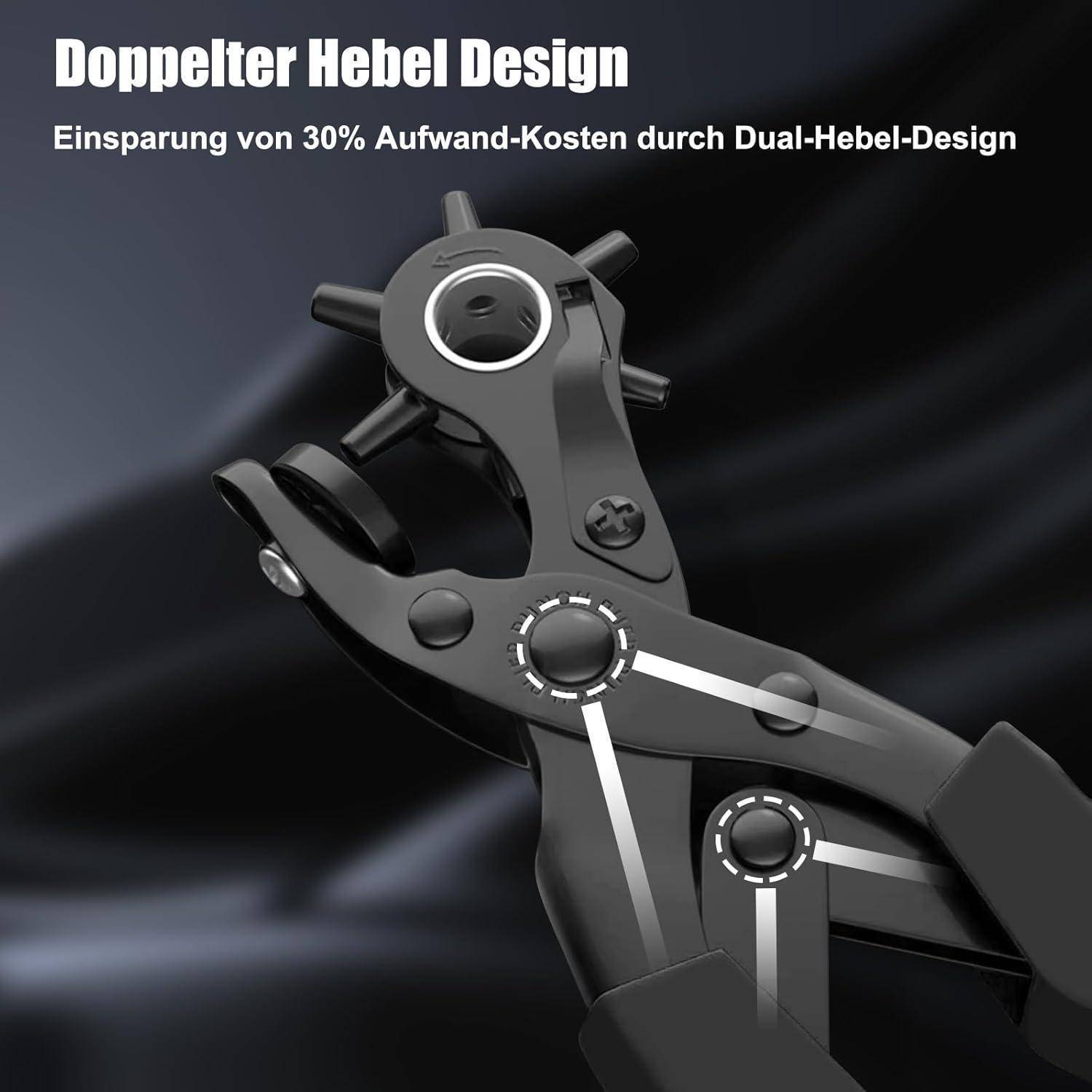 Diagramm eines Doppel-Hebel-Mechanismus mit der Bezeichnung „Doppelte Hebel Design