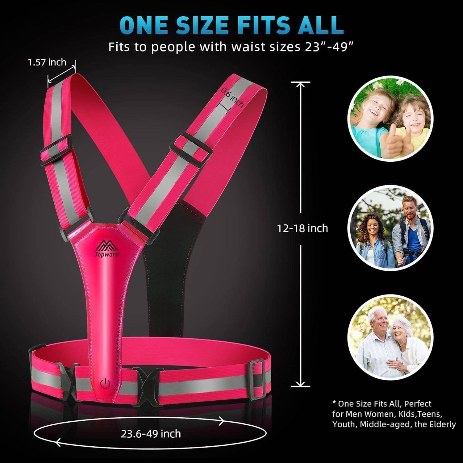 Rosa verstellbarer Sicherheitsgurt mit der Aufschrift „ONE SIZE FITS ALL