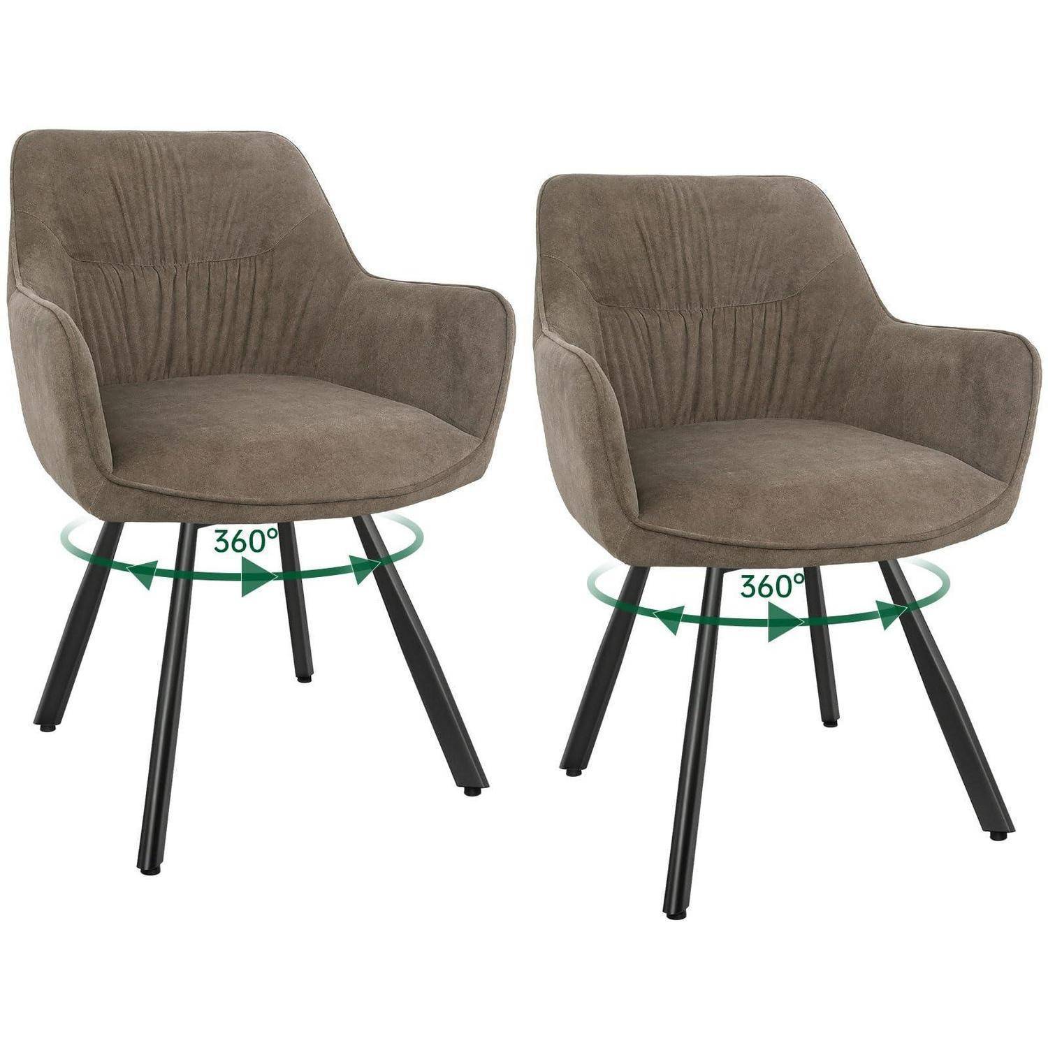 Esszimmerstuhl 2er Set drehbar, Armlehnstuhl drehbar 360°,Moderner Polsterstuhl Stuhl Samt, Stühle für Esszimmer,Küchenstuhl für Wohnzimmer, Arbe