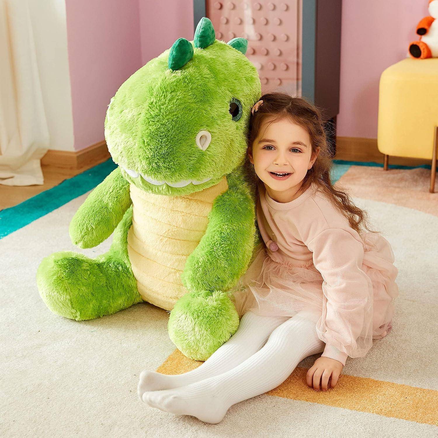 IKASA Groß Dinosaurier Stofftier Riesen Kuscheltier,60cm Gross Plüschtier Süßes Riesiges Plüschtiere Jumbo Plüsch Spielzeug,Geschenk für Kinder