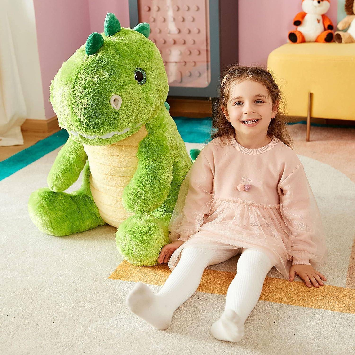 IKASA Groß Dinosaurier Stofftier Riesen Kuscheltier,60cm Gross Plüschtier Süßes Riesiges Plüschtiere Jumbo Plüsch Spielzeug,Geschenk für Kinder