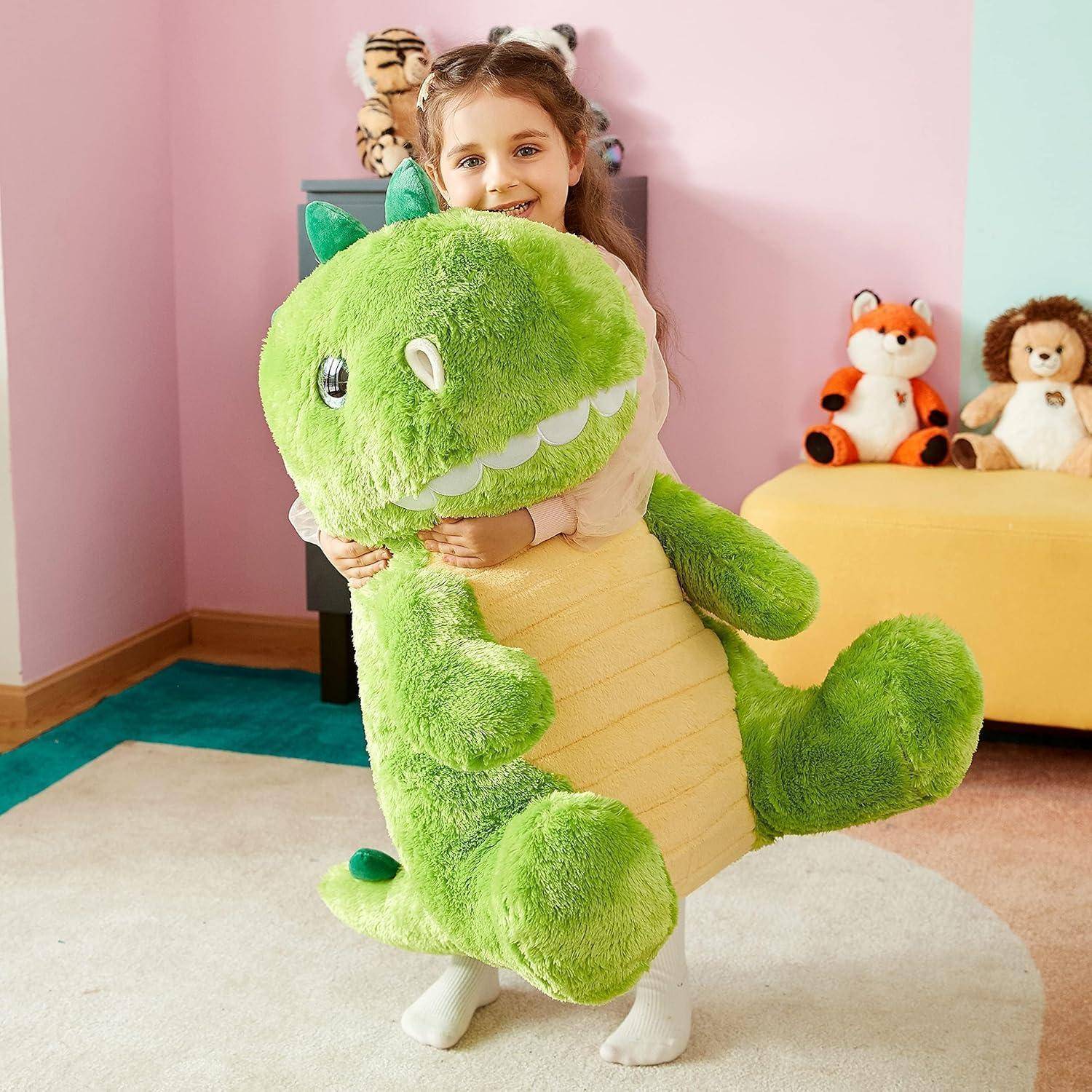 IKASA Groß Dinosaurier Stofftier Riesen Kuscheltier,60cm Gross Plüschtier Süßes Riesiges Plüschtiere Jumbo Plüsch Spielzeug,Geschenk für Kinder