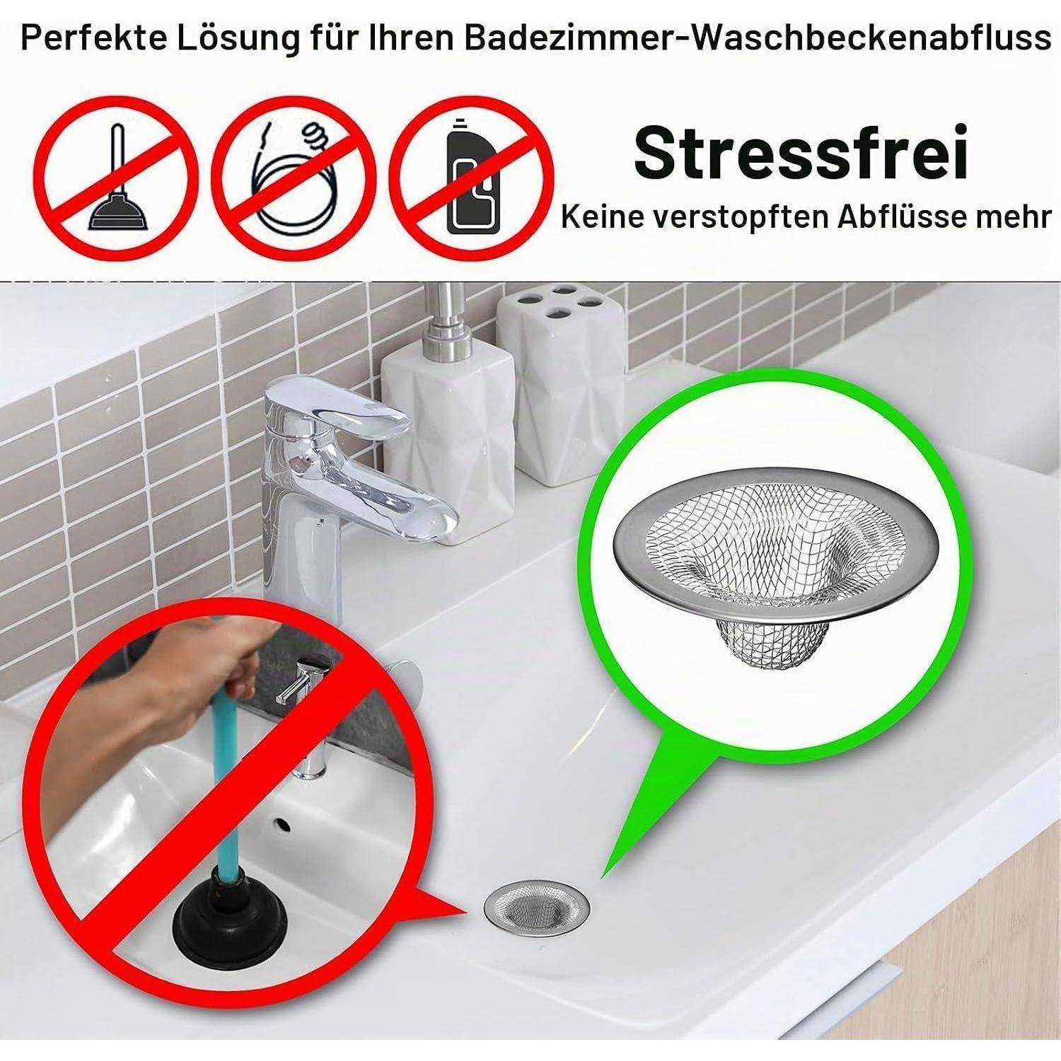 Nayyana 2 kleine Abfluss-Netzkörbe, Abflusssiebe für Badezimmerwaschbecken, Abfluss-Haarfänger für Wäsche, Wischbecken, Abfluss, Slop, Wohnmobil-
