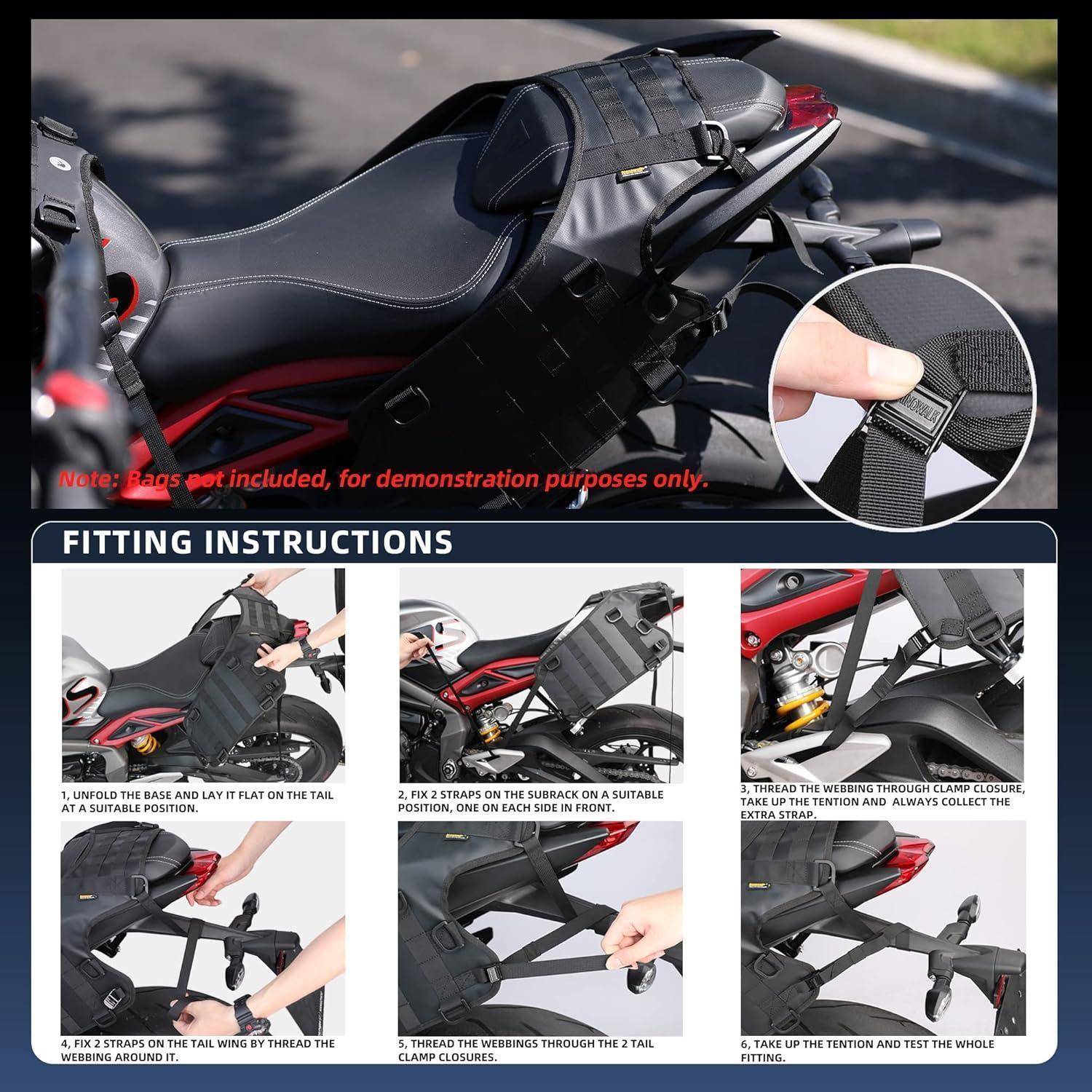 Rhinowalk Motorrad Tank/Sattel Trägersystem Mount Base für Tanktasche/Tankrucksack/Satteltasche/Sitztasche/Walkie Talkie Satteltaschenhalter Motorra